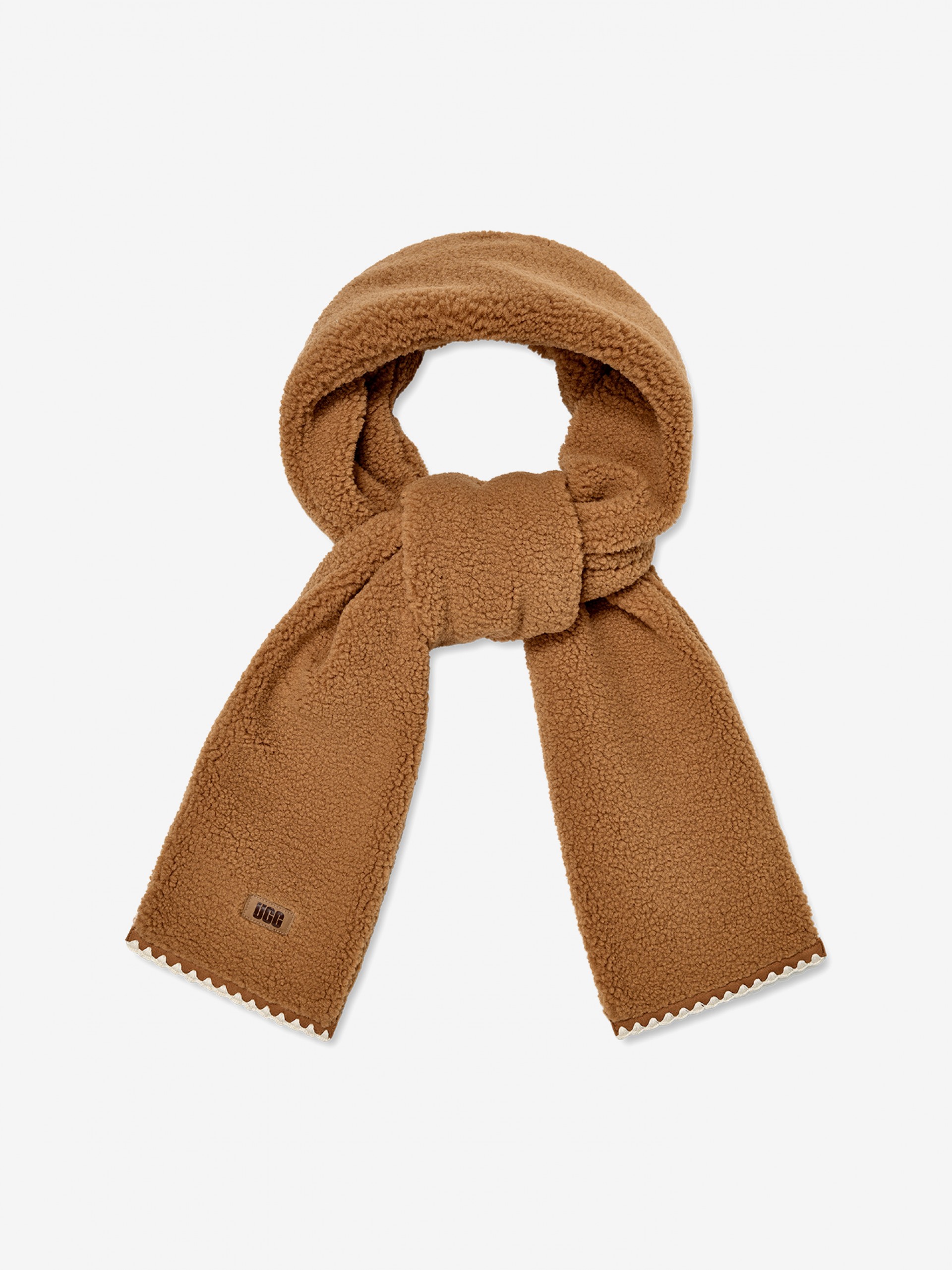 Cachecol Uggfluff Scalloped Camel Para Mulher