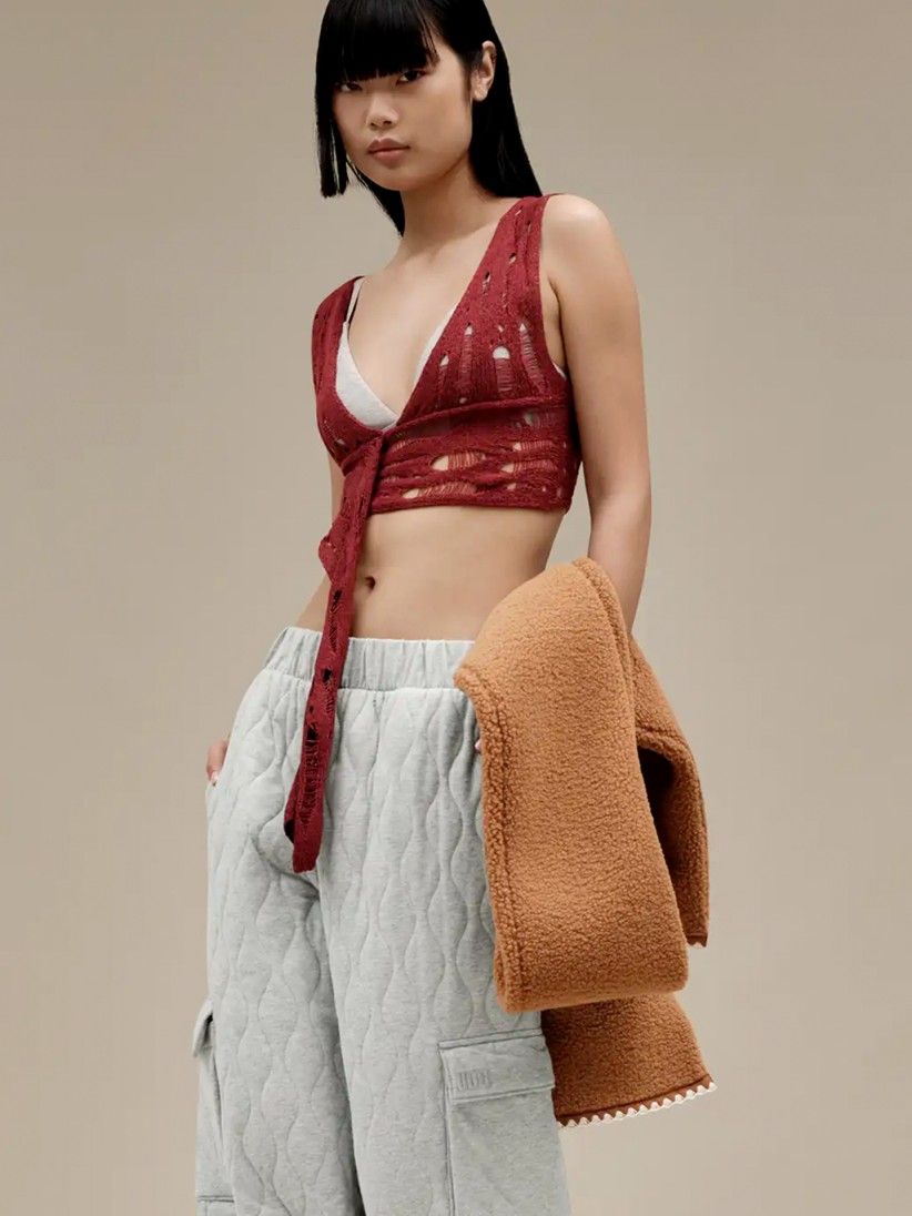 Cachecol Uggfluff Scalloped Camel Para Mulher Cachecol Uggfluff Scalloped Camel Para Mulher