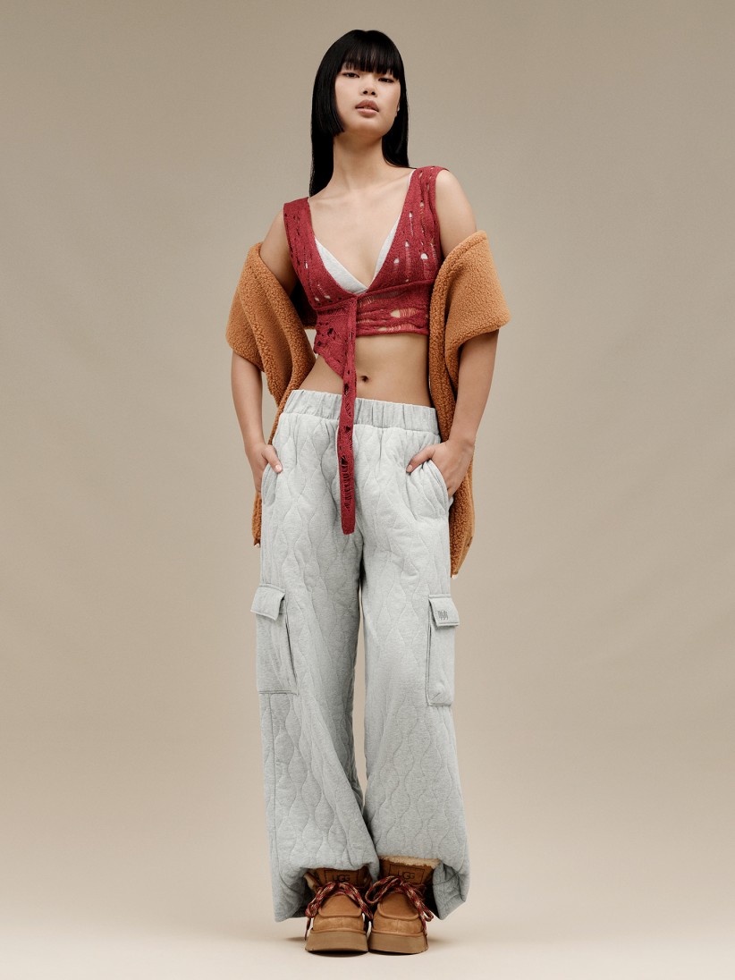 Cachecol Uggfluff Scalloped Camel Para Mulher Cachecol Uggfluff Scalloped Camel Para Mulher