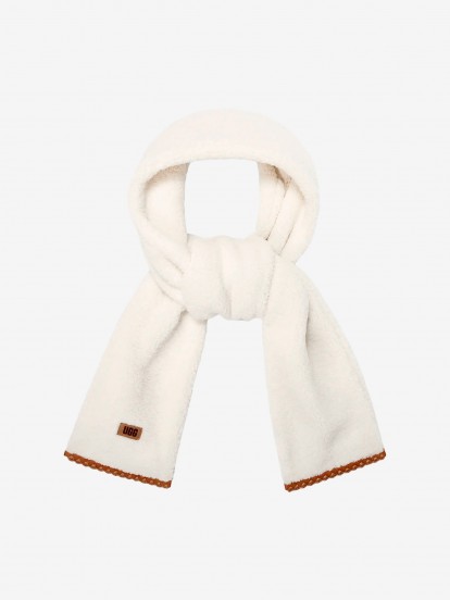 Cachecol Uggfluff Scalloped Branco Para Mulher Cachecol Uggfluff Scalloped Branco Para Mulher
