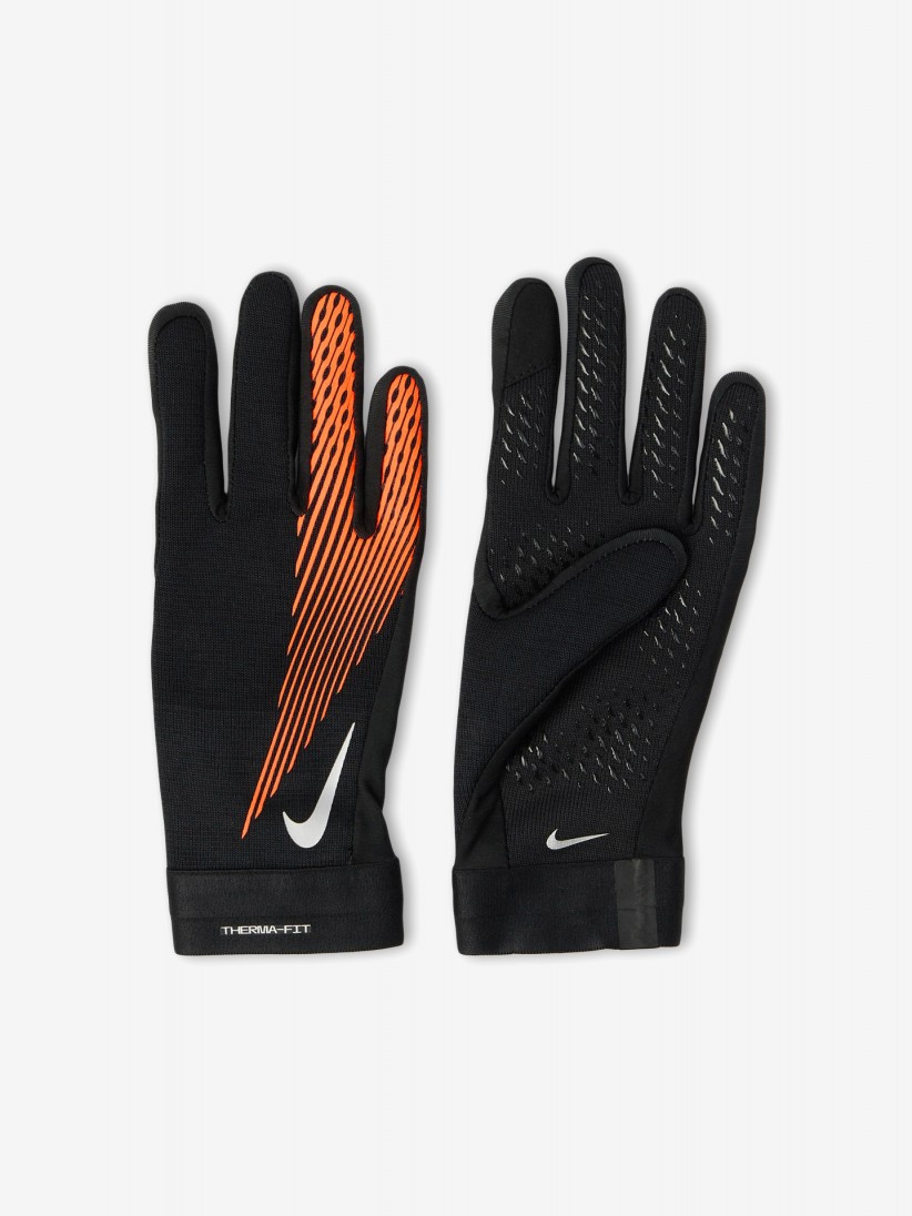 Luvas de Futebol Nike Academy Therma-FIT Jnior Pretas e Laranja