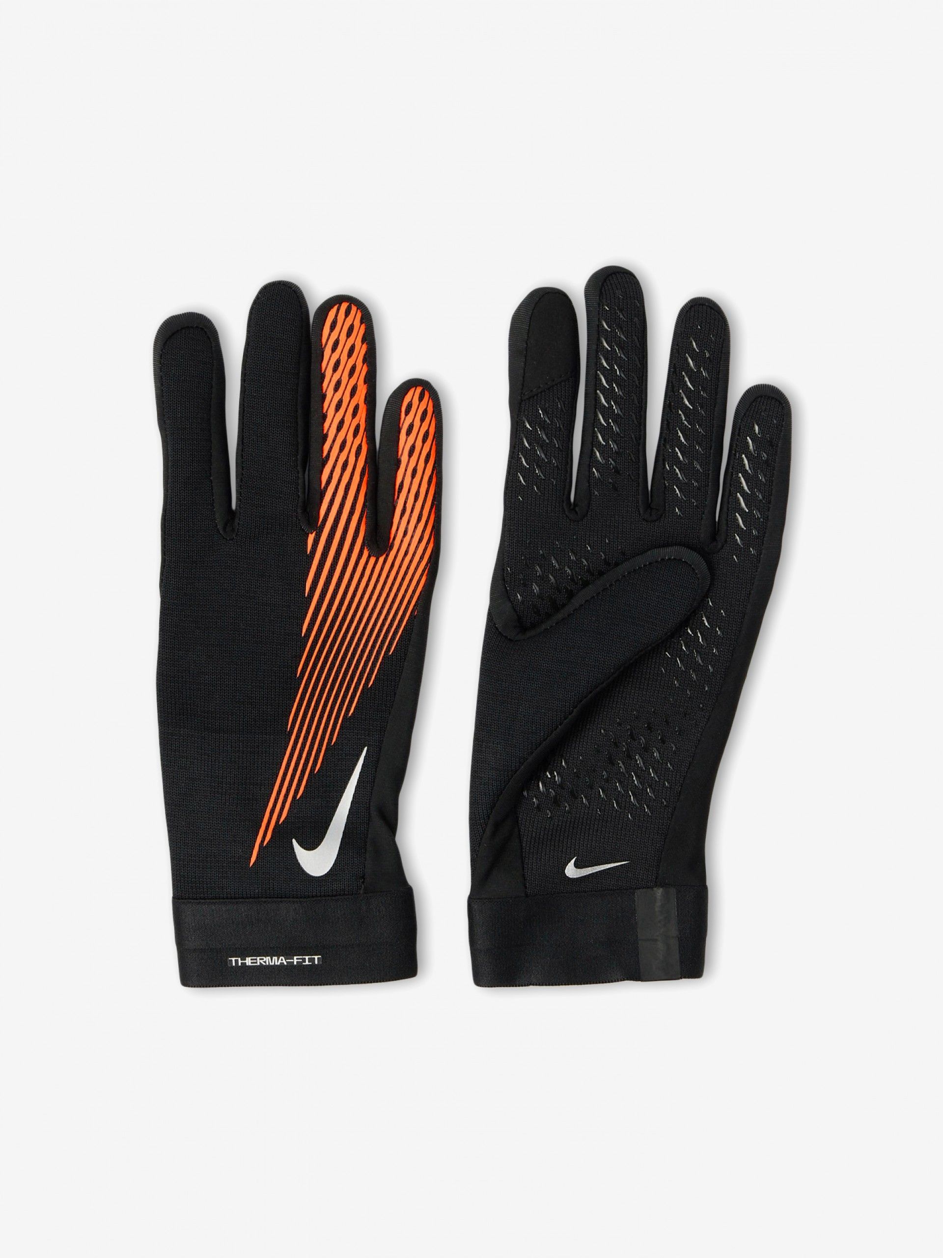 Nike Academy Therma-FIT Junior Black and Orange Football Gloves