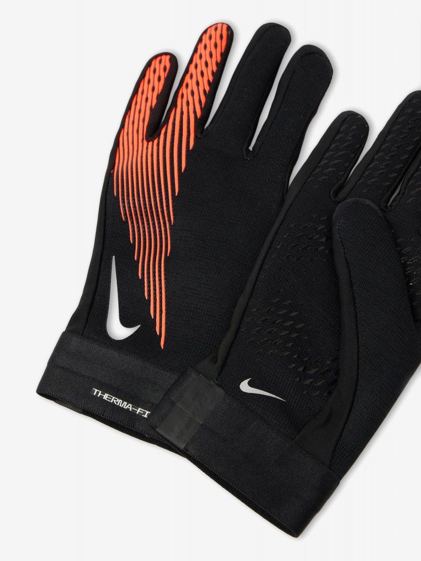 Luvas de Futebol Nike Academy Therma-FIT Jnior Pretas e Laranja