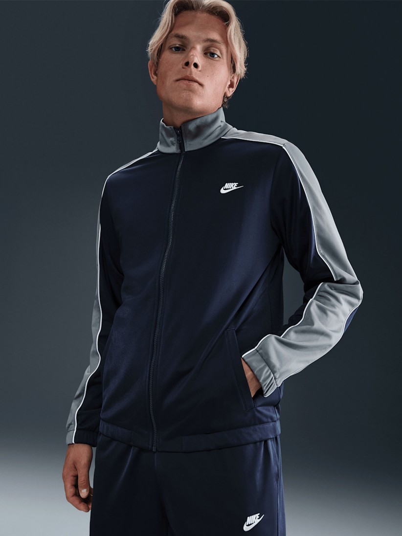 Fato de Treino Nike Club Poly Knit Azul e Cinzento Para Homem