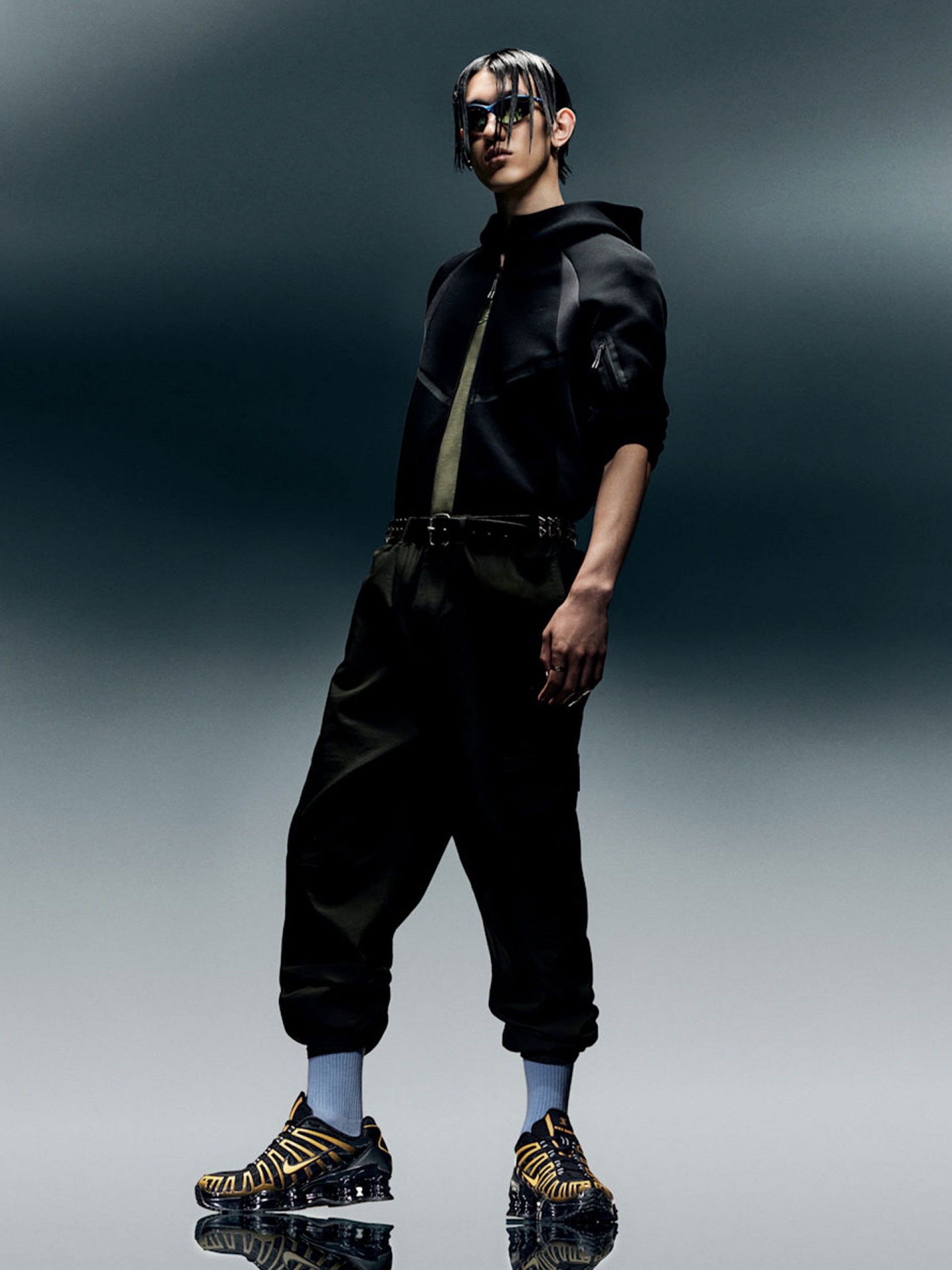 Zapatillas Nike Shox TL Negras y Amarillas Para Hombre