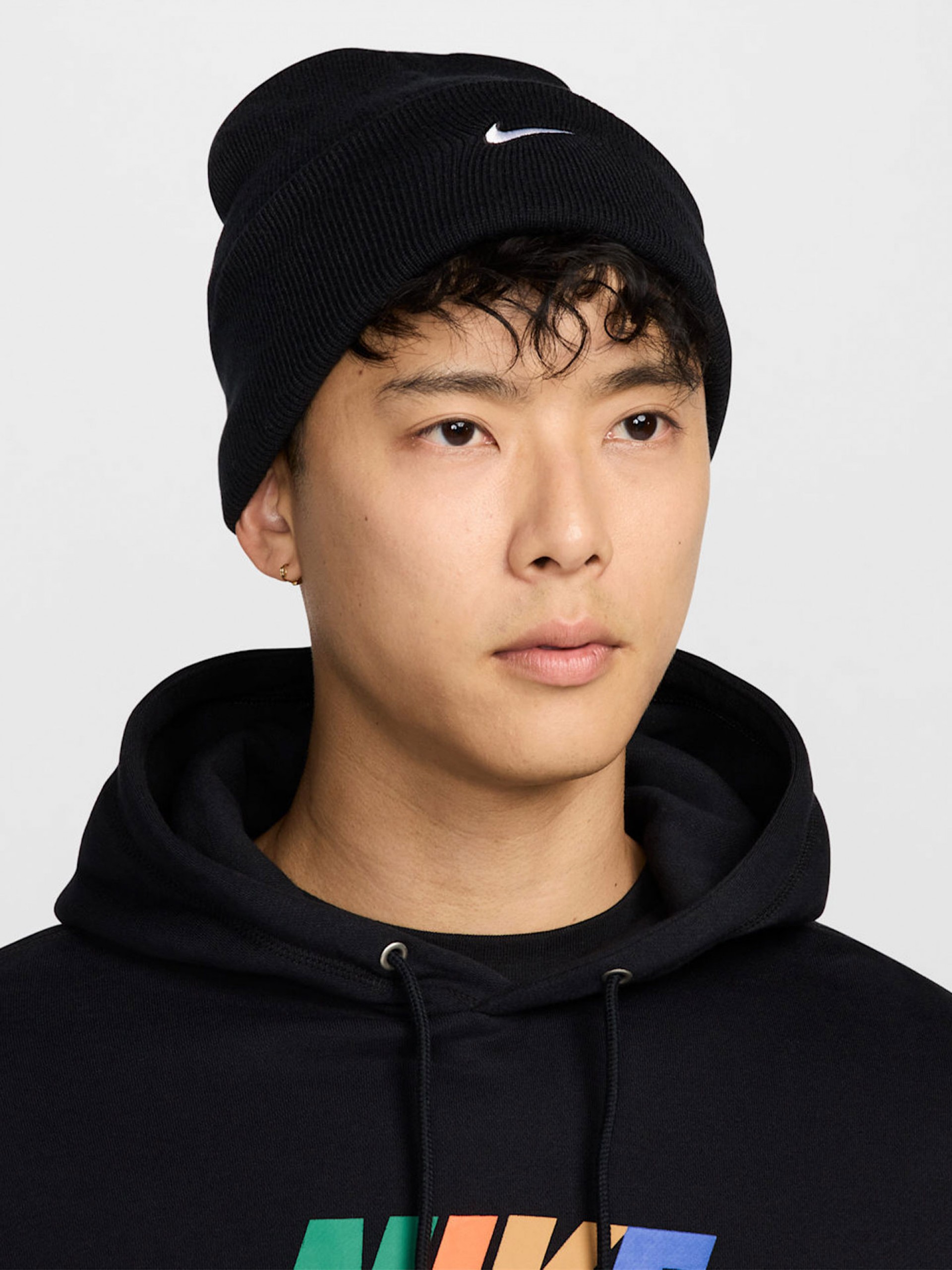 Nike Peak Swoosh Black Beanie