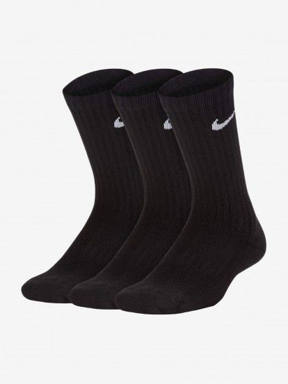 Calcetines Nike Everyday Cushioned Crew Negros (3 Pares)