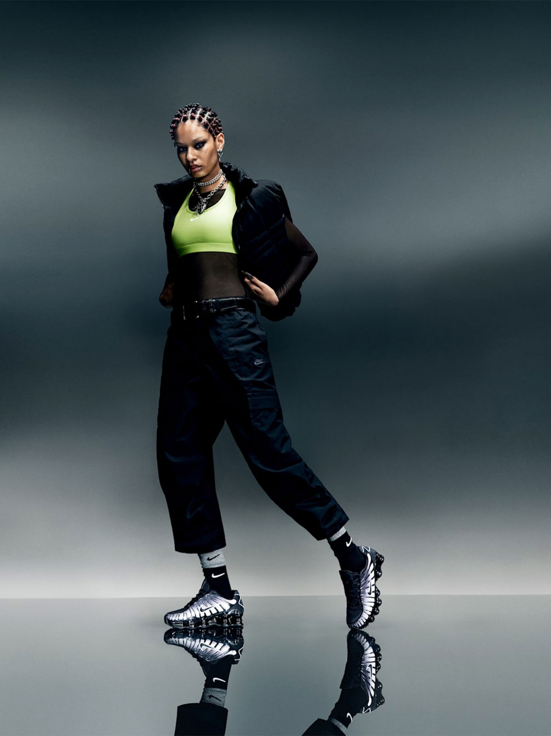 Zapatillas Nike Shox TL Negras y Blancas Para Mujer