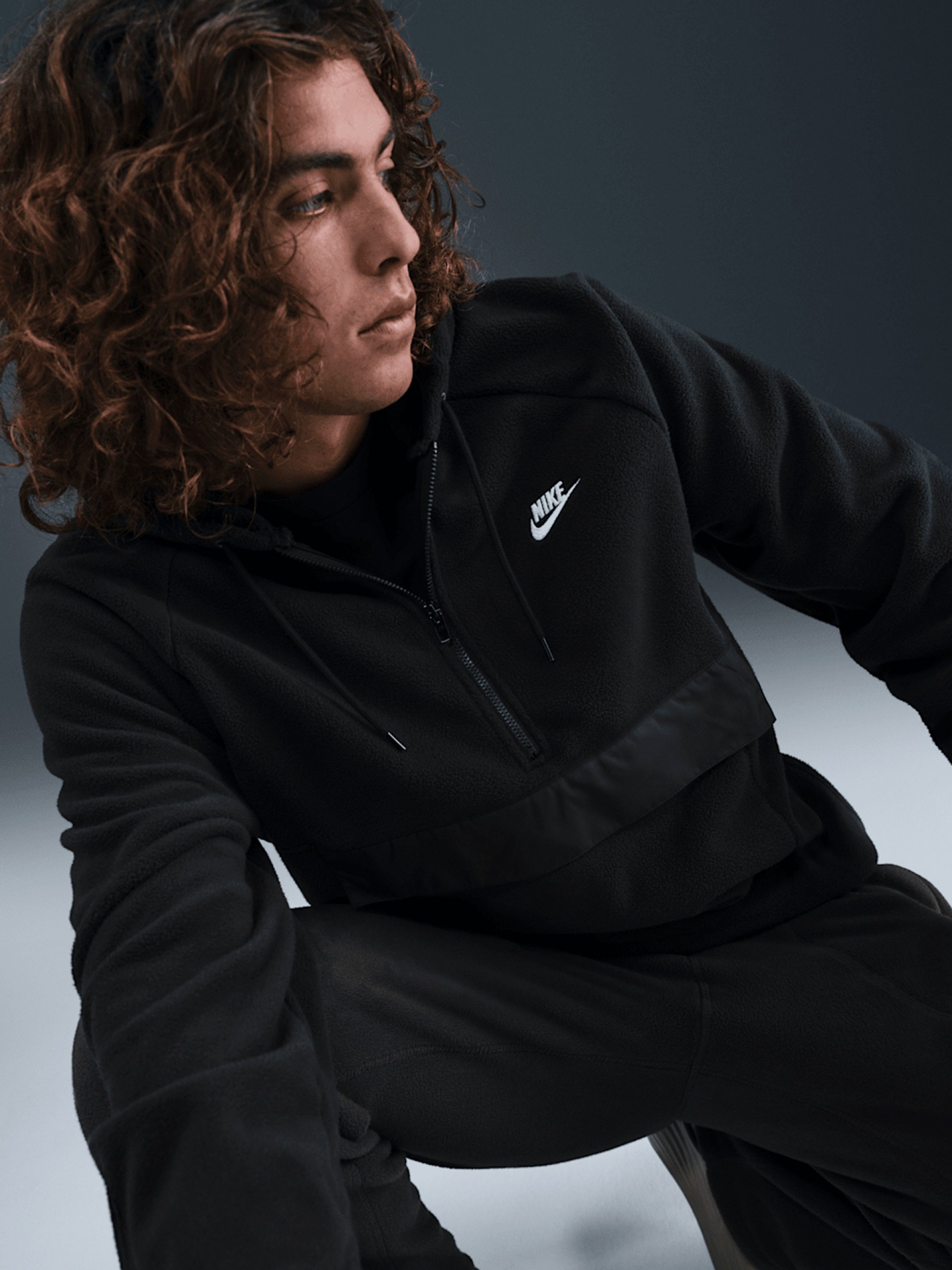 Nike Club Winterized Black Hoodie For Men