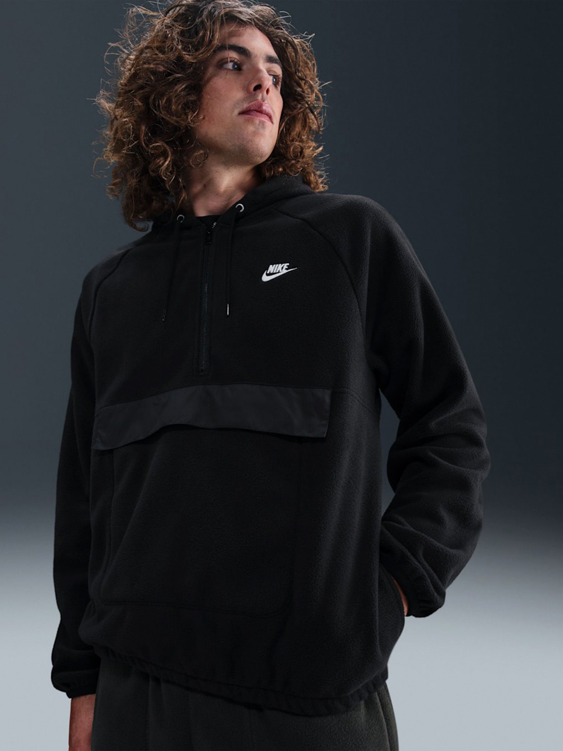 Nike Club Winterized Black Hoodie For Men