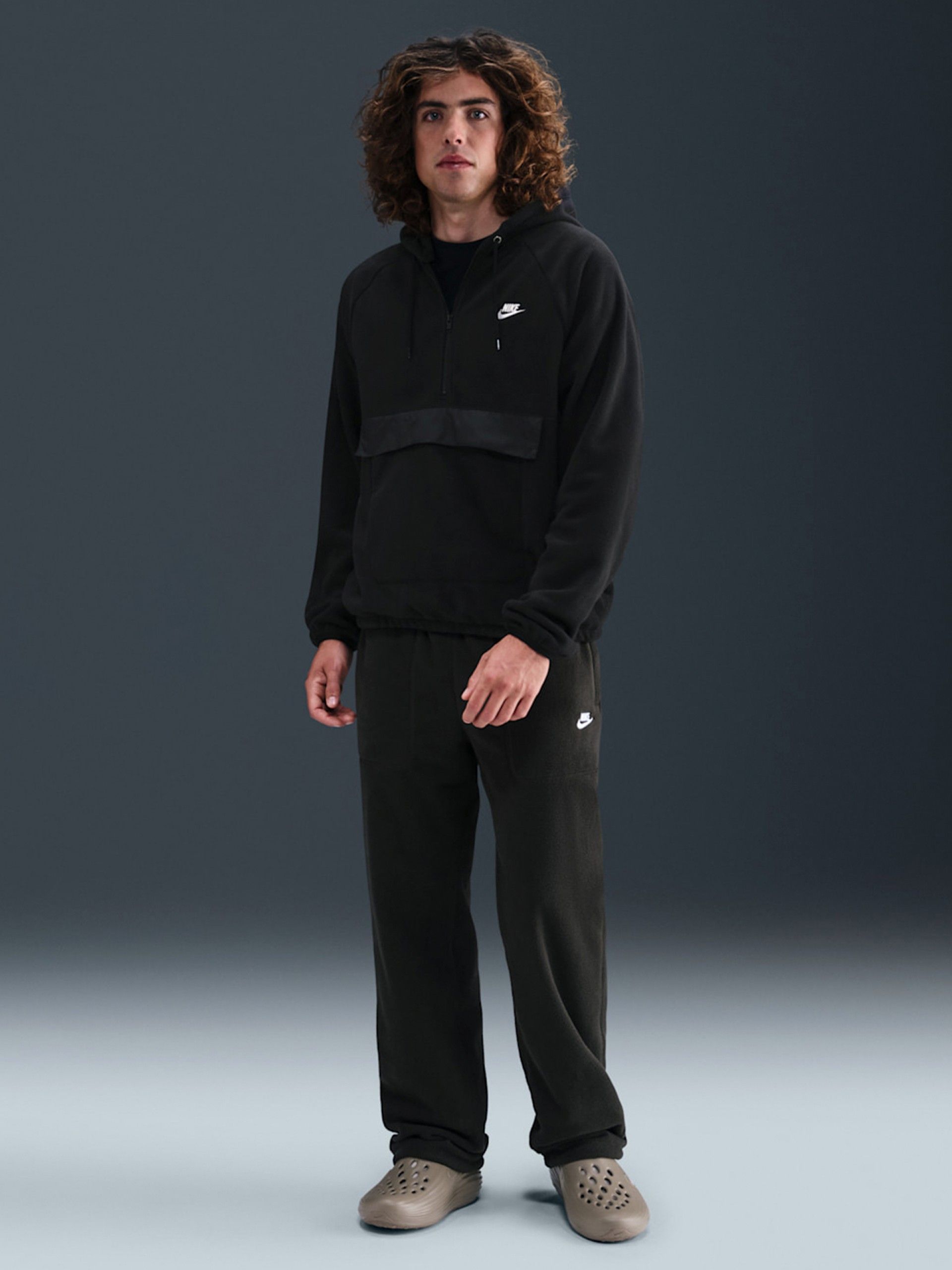 Nike Club Winterized Black Hoodie For Men