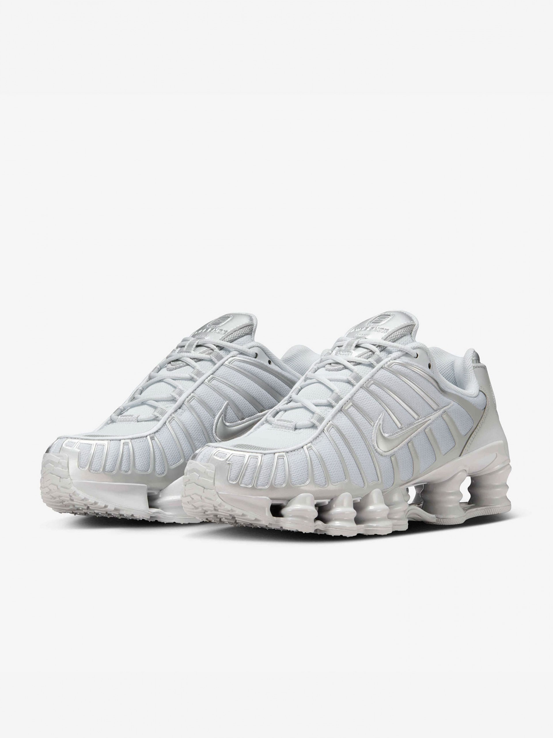Zapatillas Nike Shox TL Plateadas y Grises Para Mujer