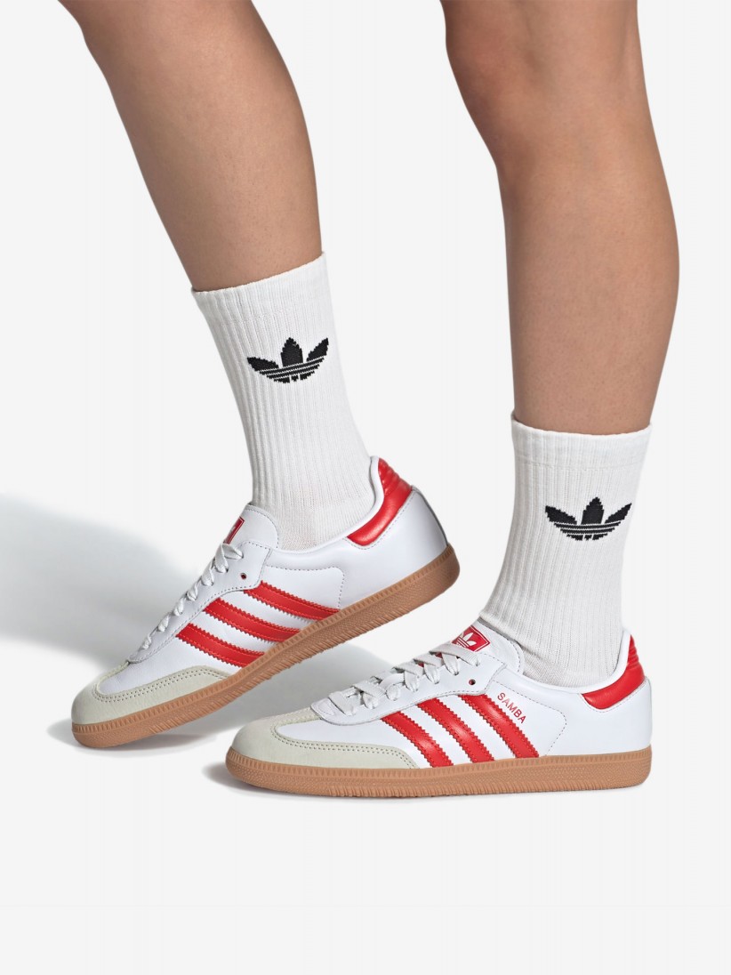 Zapatillas Adidas Samba OG W Blancas y Rojas Zapatillas Adidas Samba OG W Blancas y Rojas