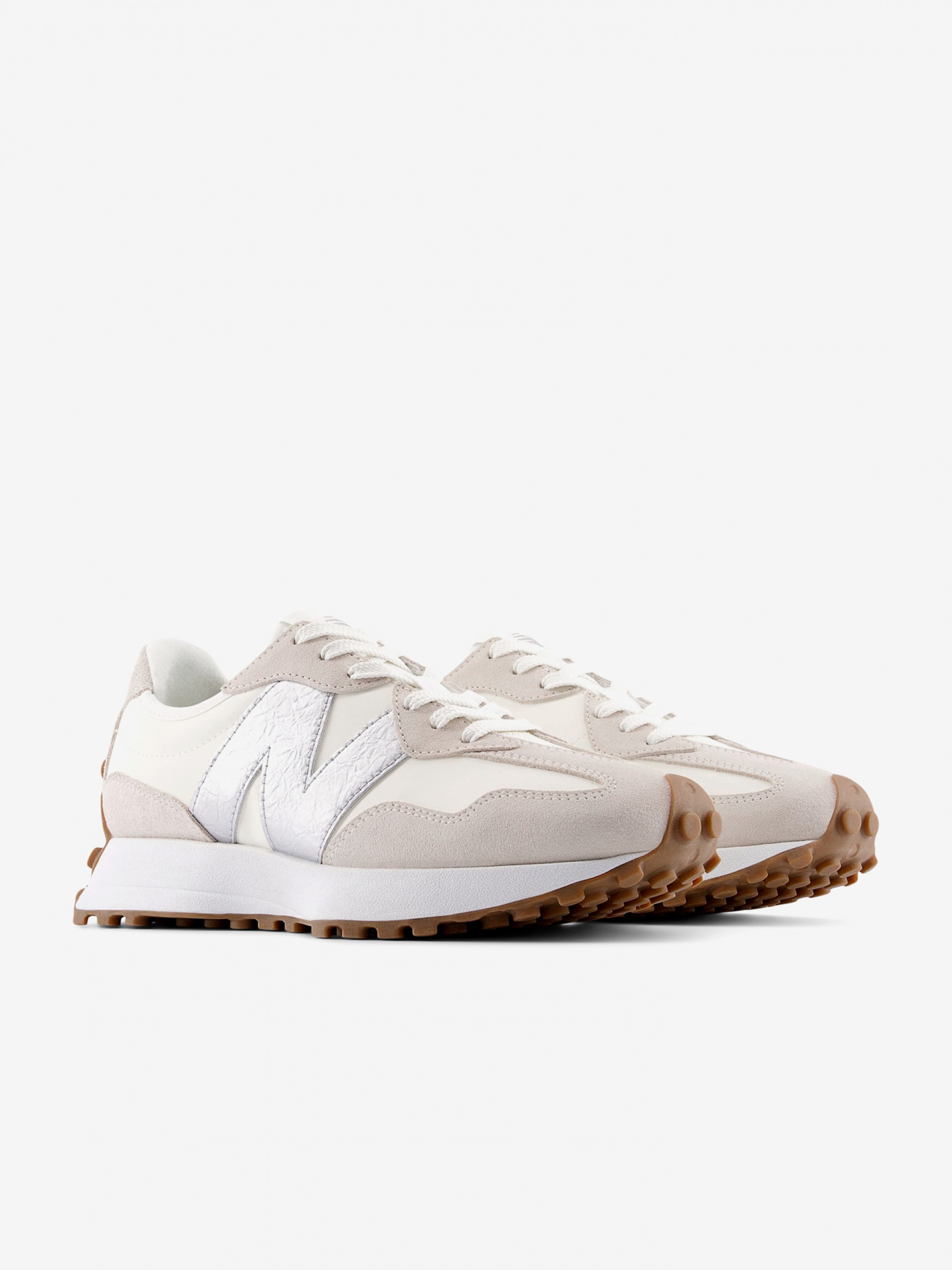 Sapatilhas New Balance W327 V1 Bege e Prateadas