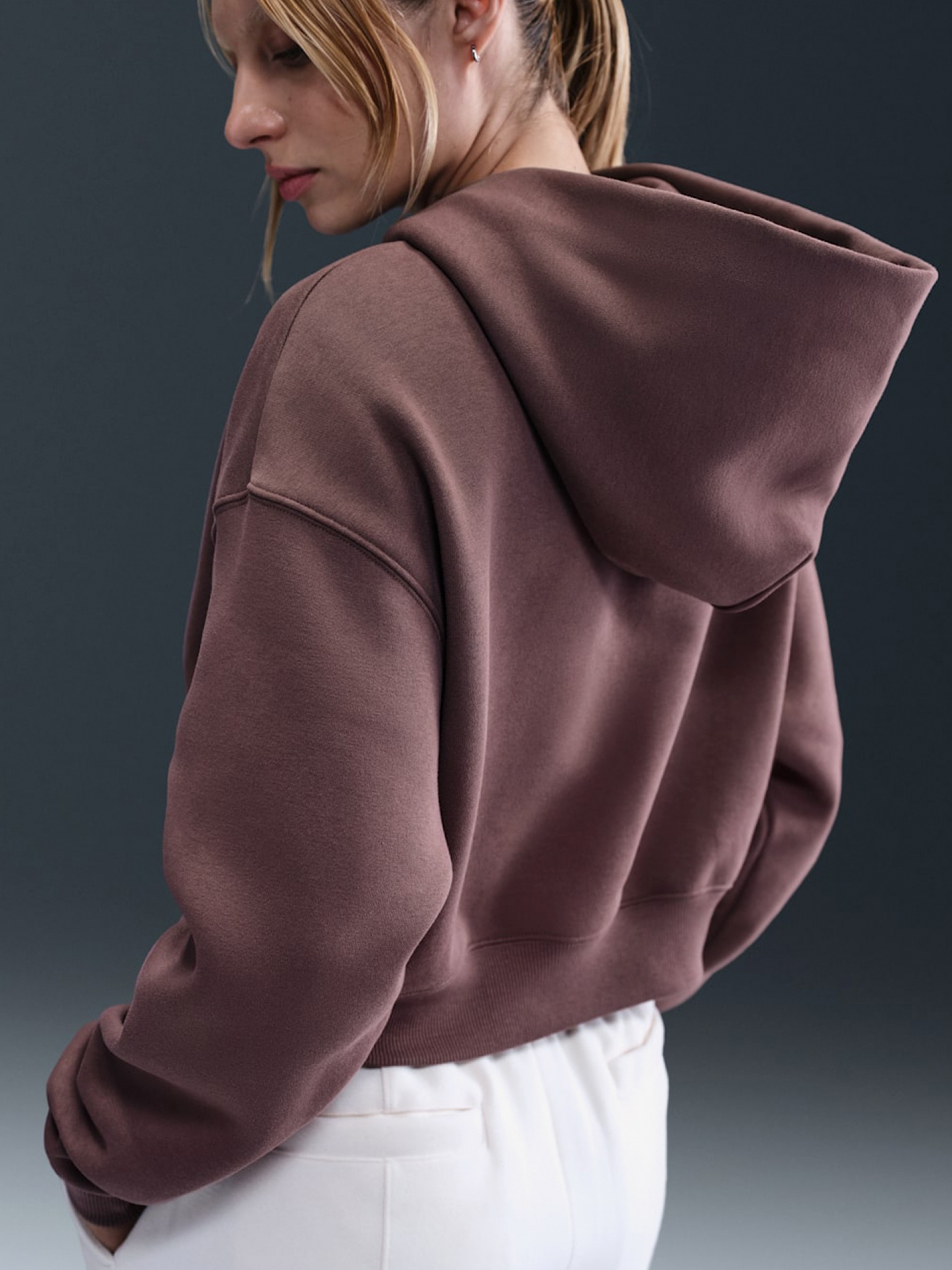 Sudadera con Capucha Nike Sportswear Phoenix Fleece Marrón Para Mujer