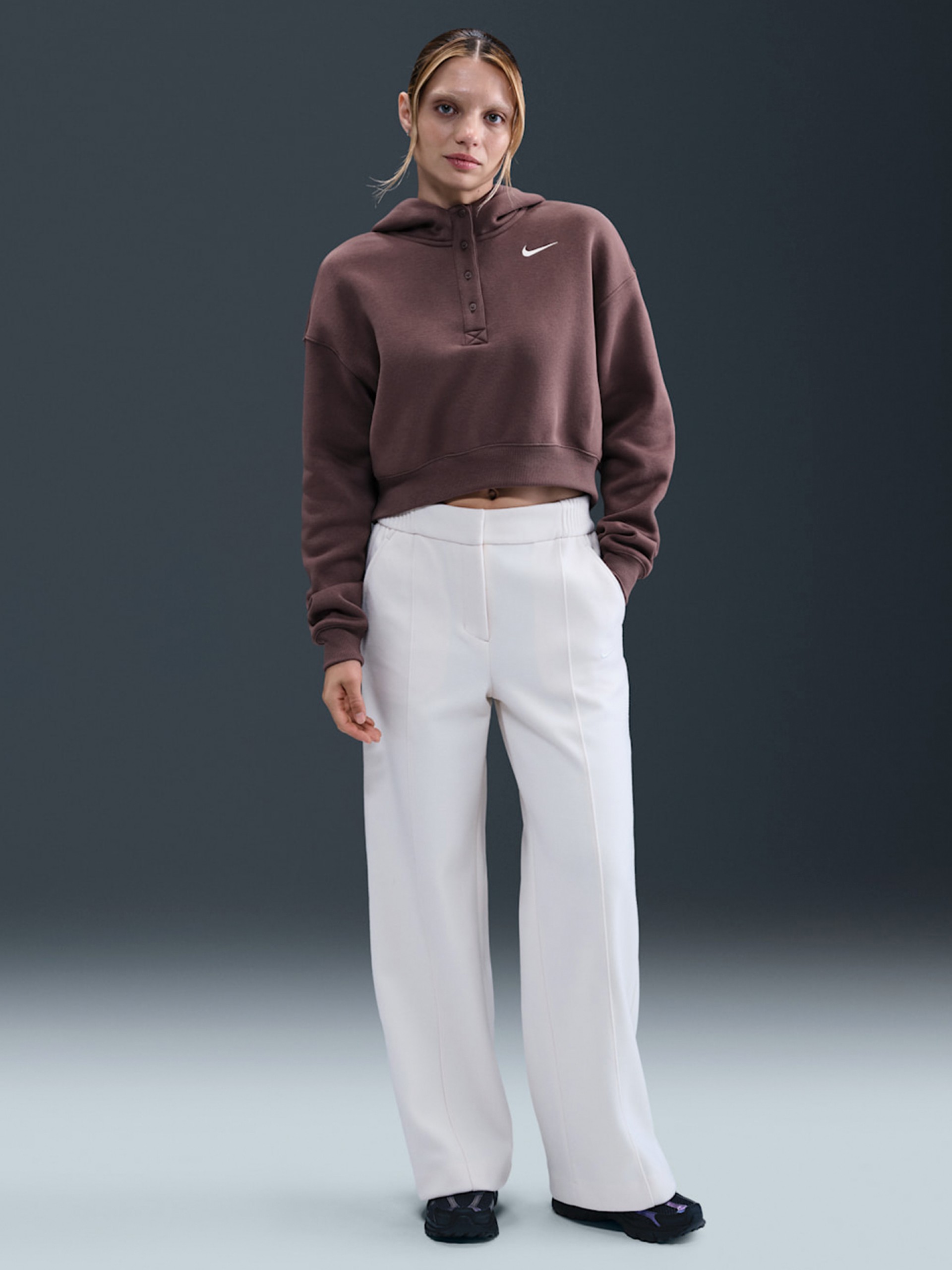 Sudadera con Capucha Nike Sportswear Phoenix Fleece Marrón Para Mujer