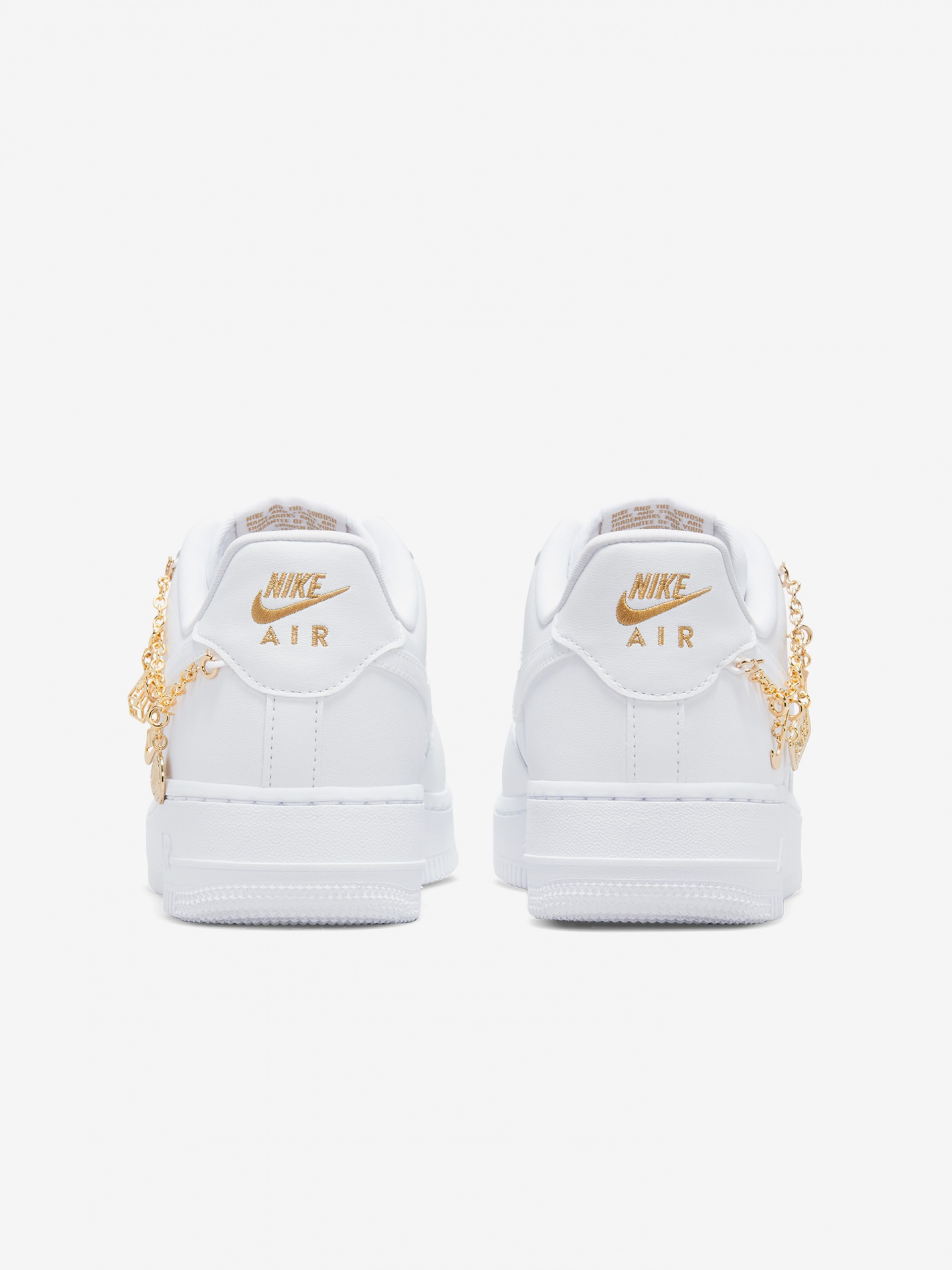 Sapatilhas Nike Air Force 1 07 LX Brancas e Douradas Para Mulher