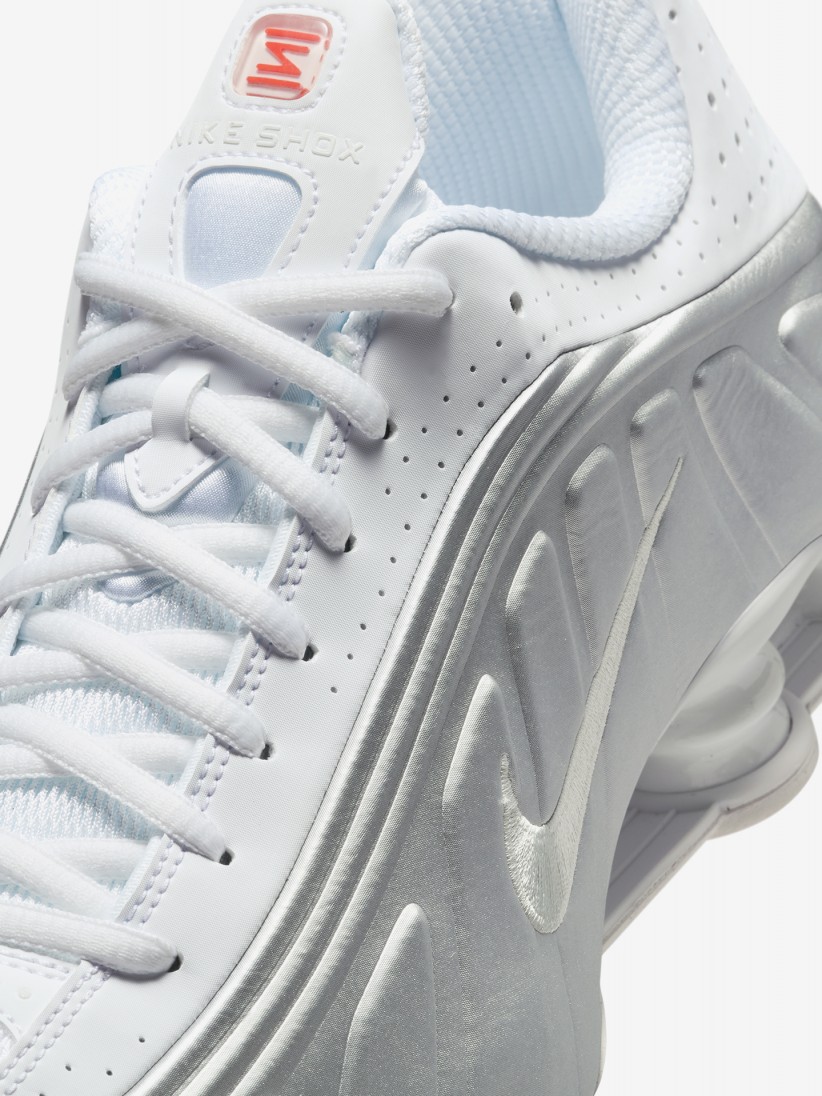Zapatillas Nike Shox R4 Blancas y Plateadas Para Hombre