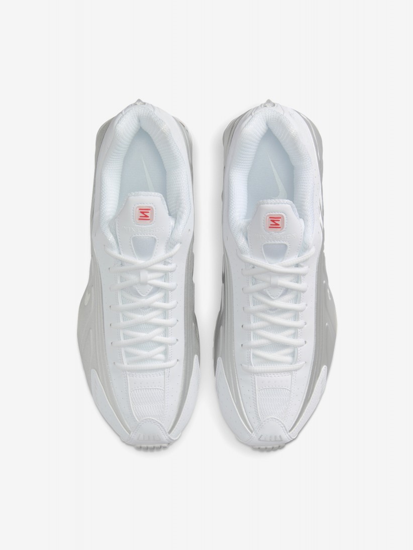 Zapatillas Nike Shox R4 Blancas y Plateadas Para Hombre