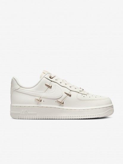 Nike Air Force 1 07 LX Beige and Golden Sneakers For Women