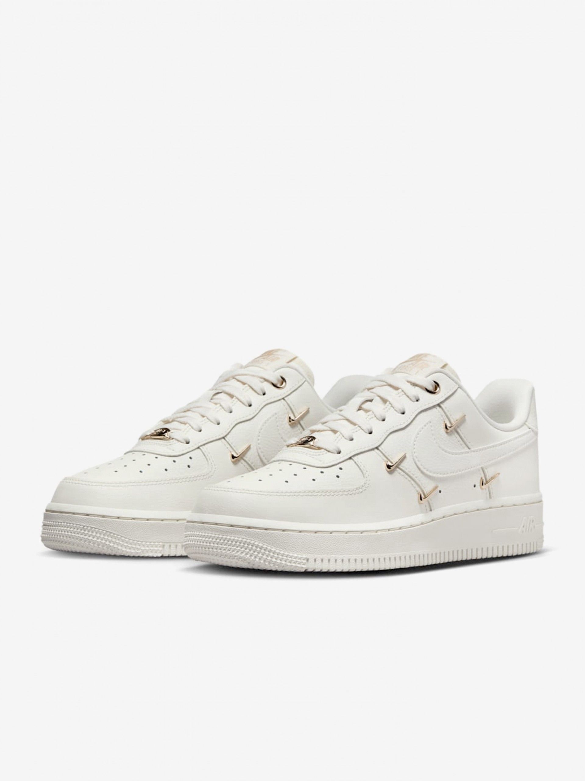 Nike Air Force 1 07 LX Beige and Golden Sneakers For Women