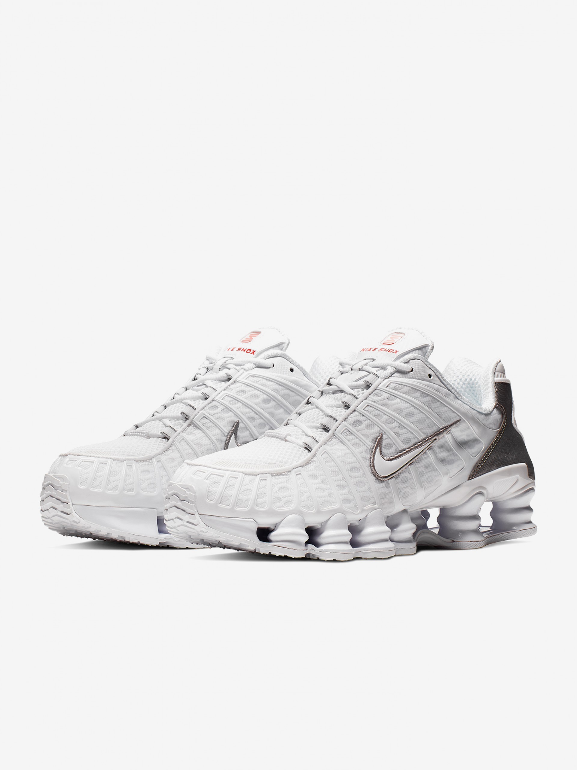 Sapatilhas Nike Shox TL Brancas e Prateadas Para Homem