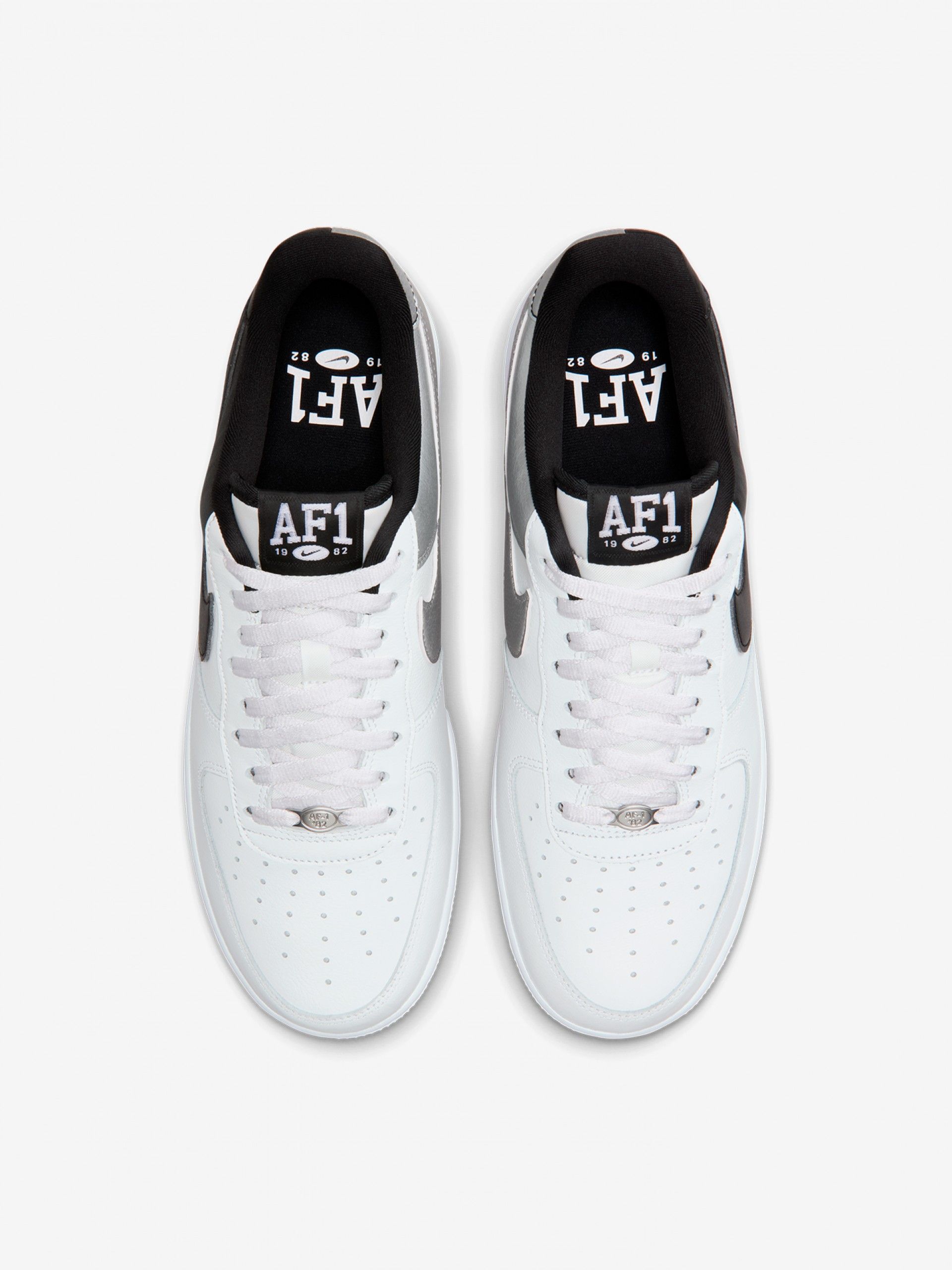 Nike Air Force 1 07 LV8 White, Black and Silver Sneakers For Men
