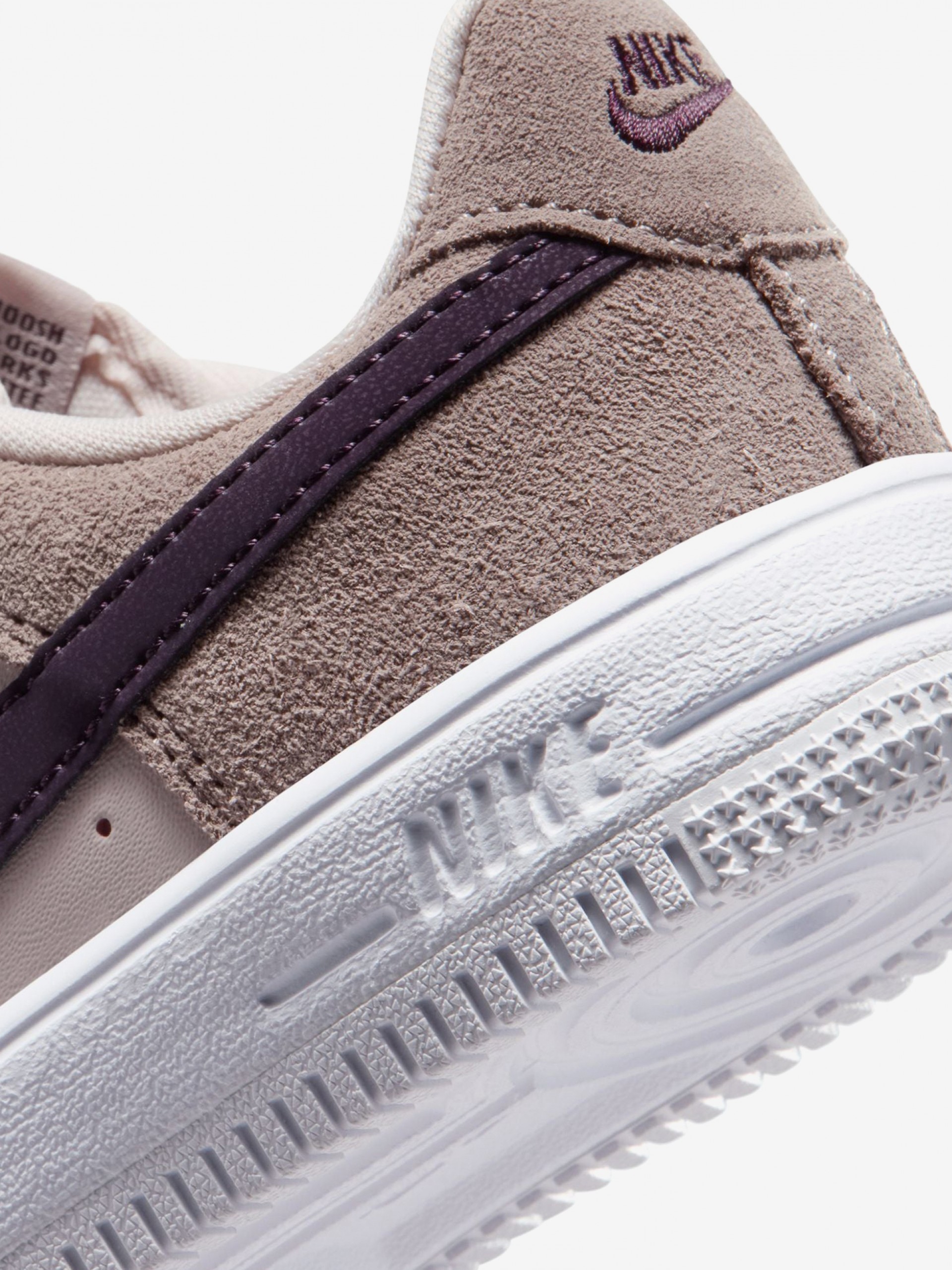 Zapatillas Nike Force 1 Low Lace Essential+ Rosa y Marrones De Piel y Gamuza Para Niño