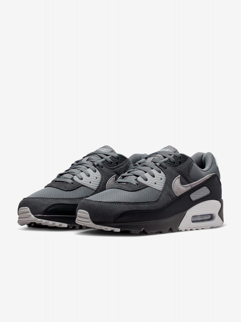 Zapatillas Nike Air Max 90 Grises y Negras Para Hombre
