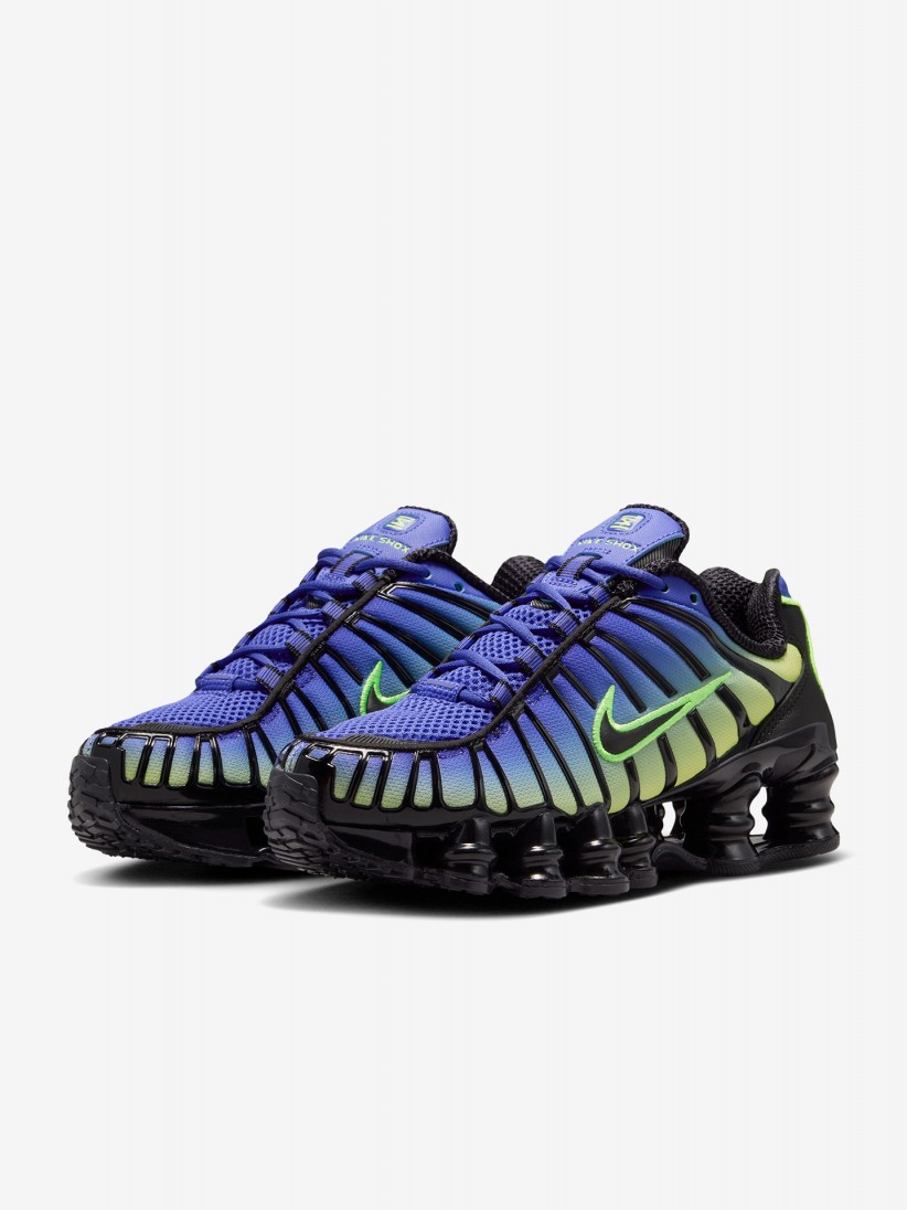 Sapatilhas Nike Shox TL Azuis e Verdes J�nior