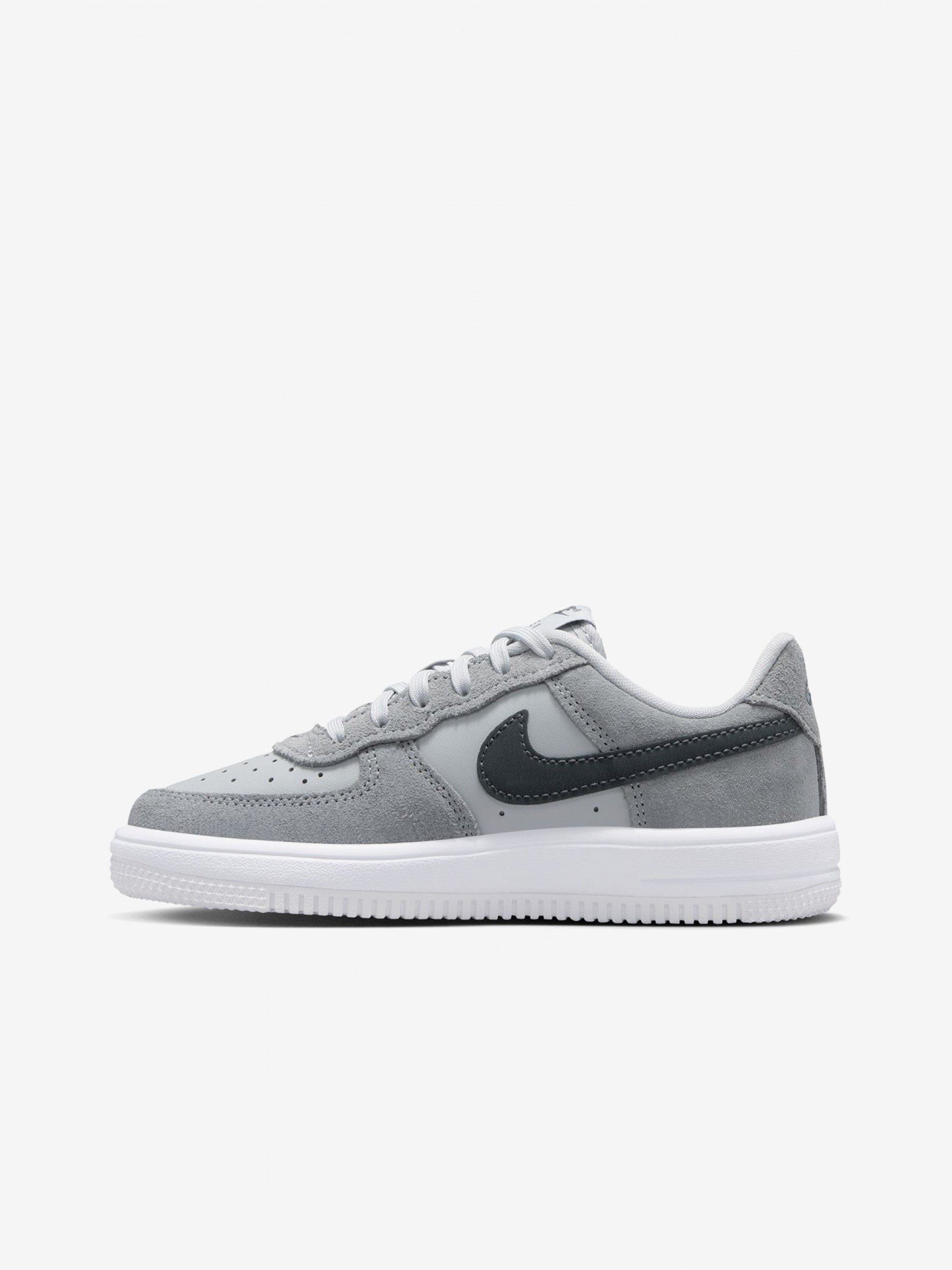 Zapatillas Nike Force 1 Low Lace Essential+ Grises De Piel y Gamuza Para Niño