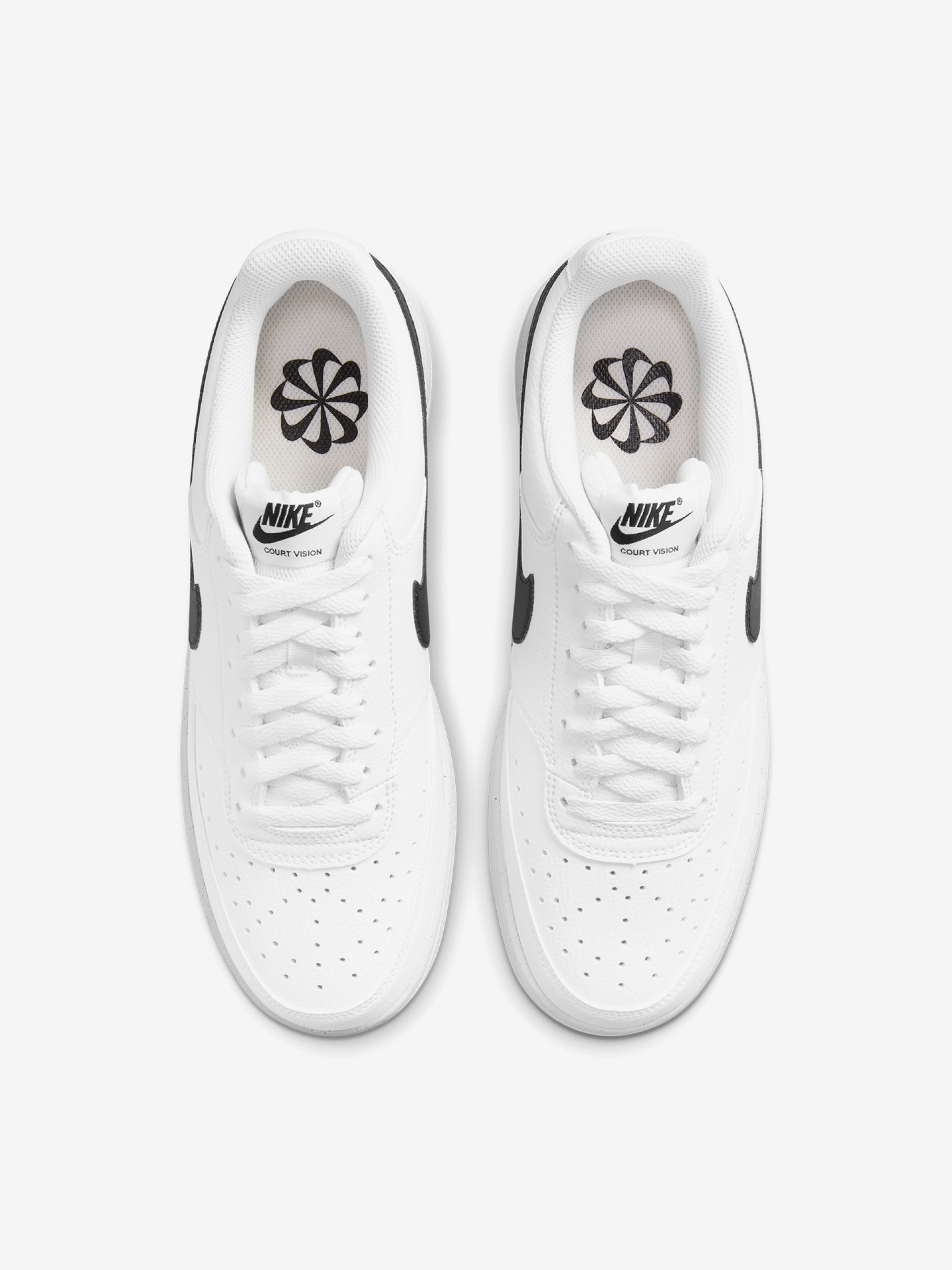 Nike Court Vision Low Next Nature White and Black Sneakers For Men
