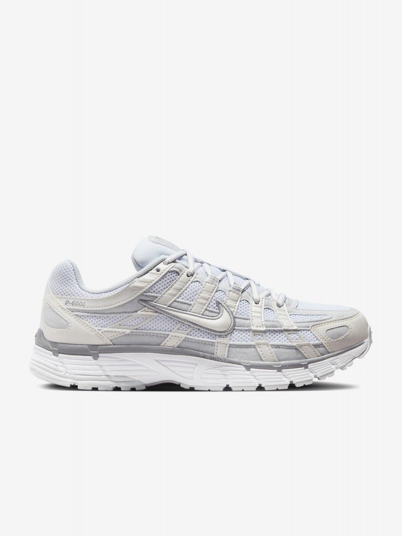 Sapatilhas Nike P-6000 Brancas e Cinzentas Em Camur�a Para Mulher