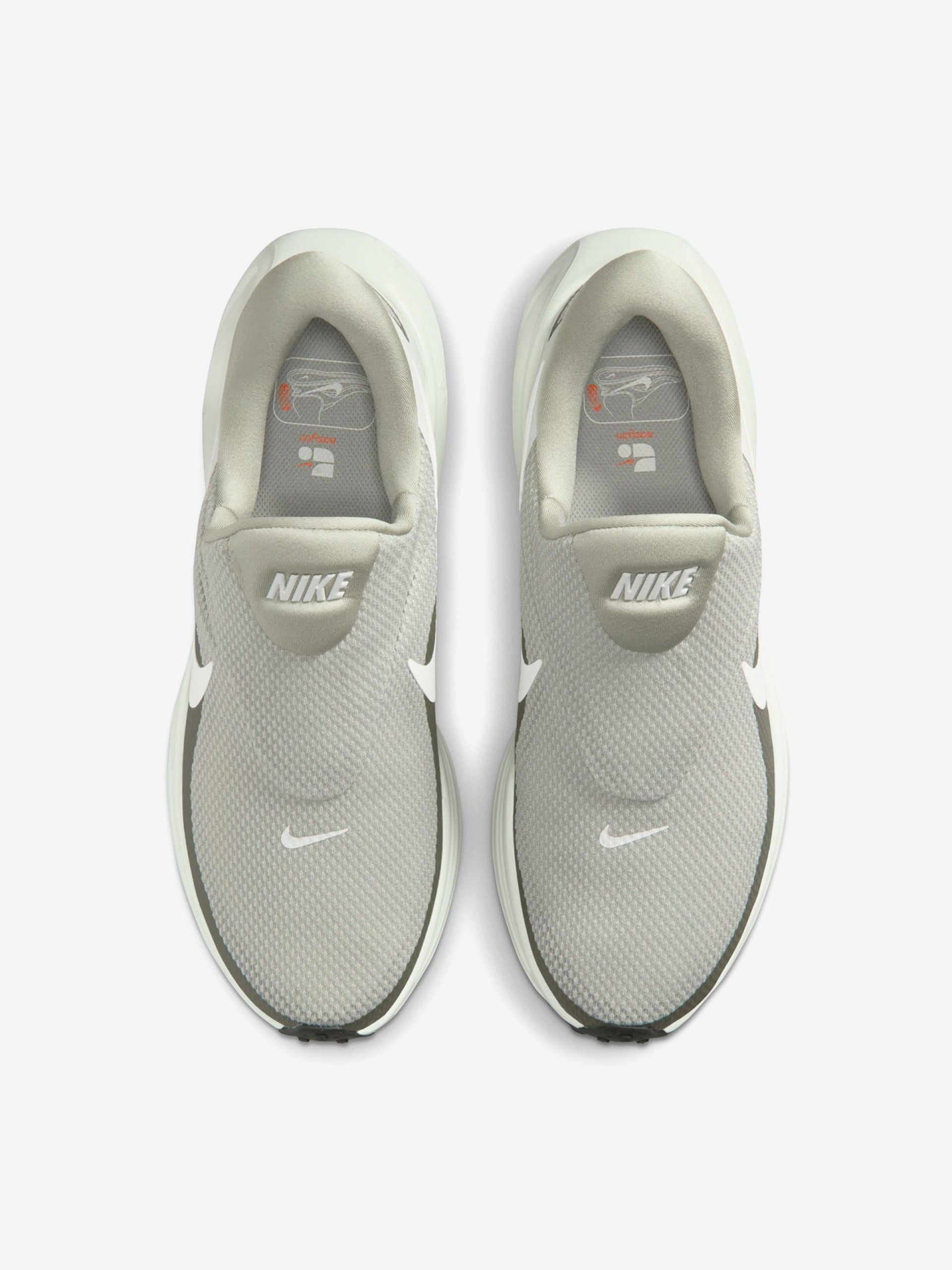 Nike Revolution 8 Easy-On Grey and Green Running Trainers For Men