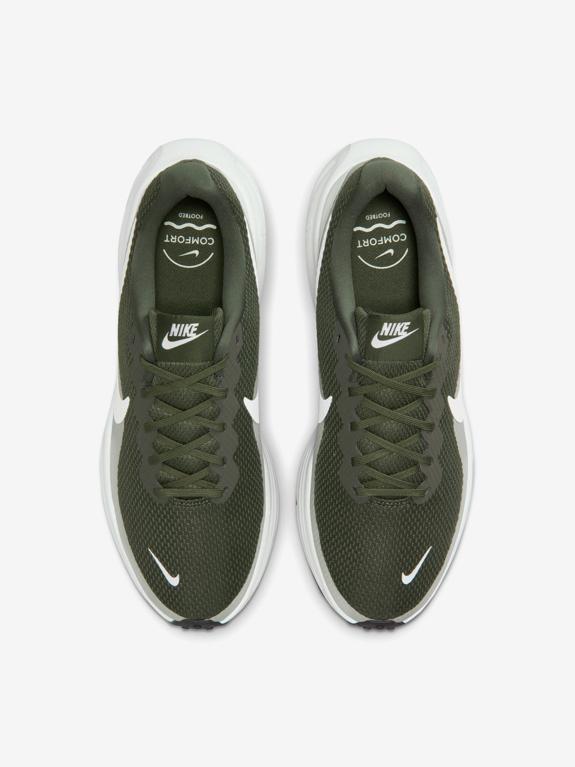 Nike Revolution 8 Green and Grey Running Trainers For Men