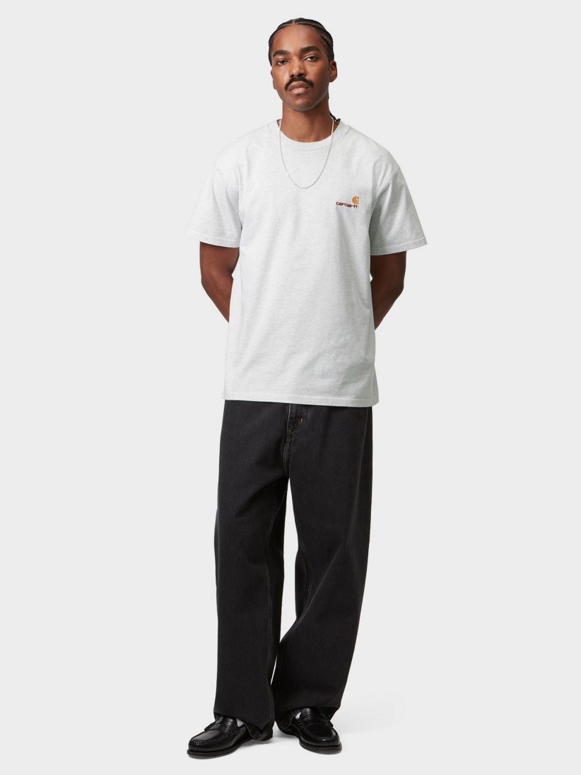 T-shirt Carhartt WIP American Script Cinzenta