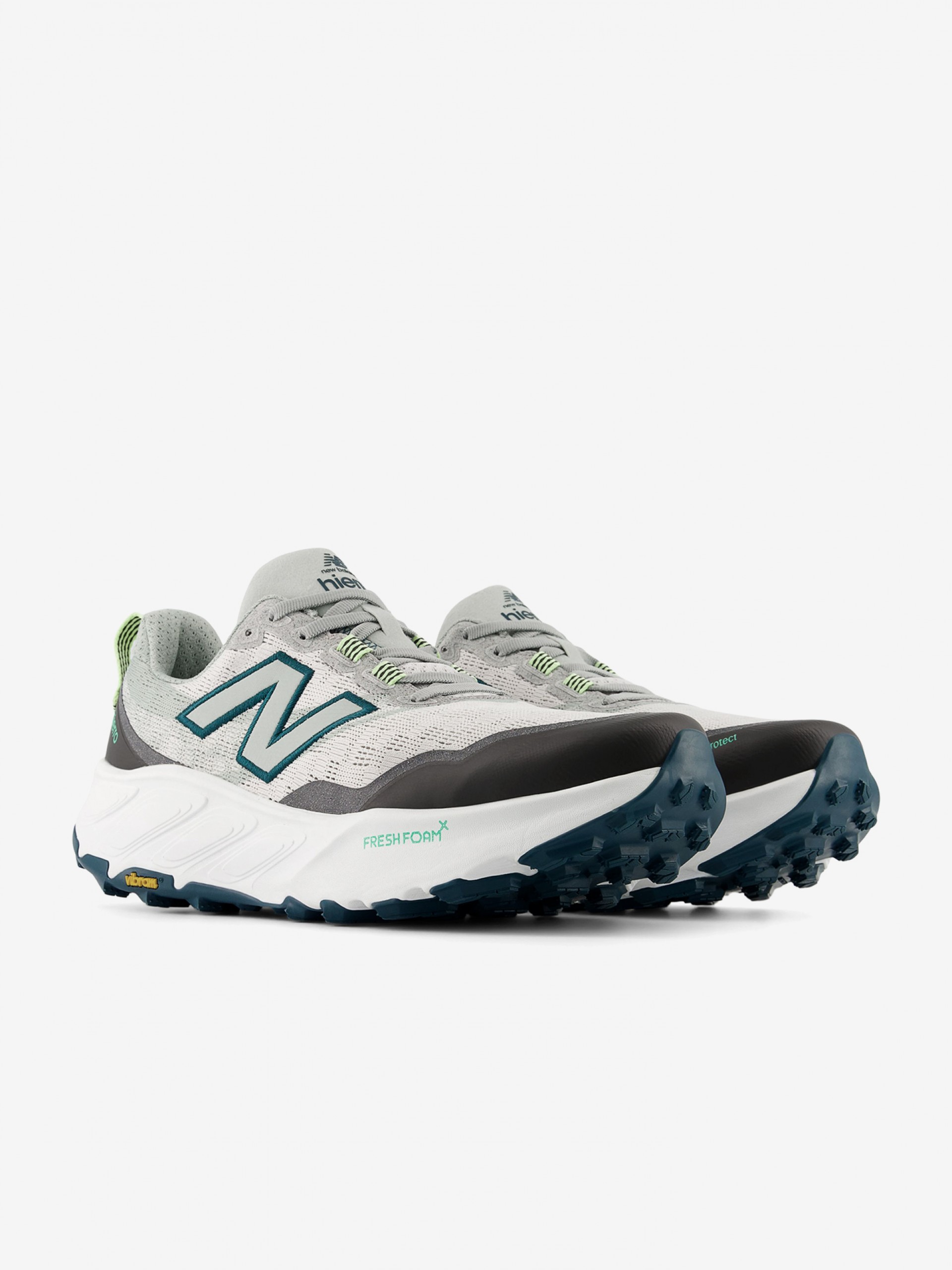 New Balance Fresh Foam X Hierro v9 Grey and Green Trail Trainers For Men