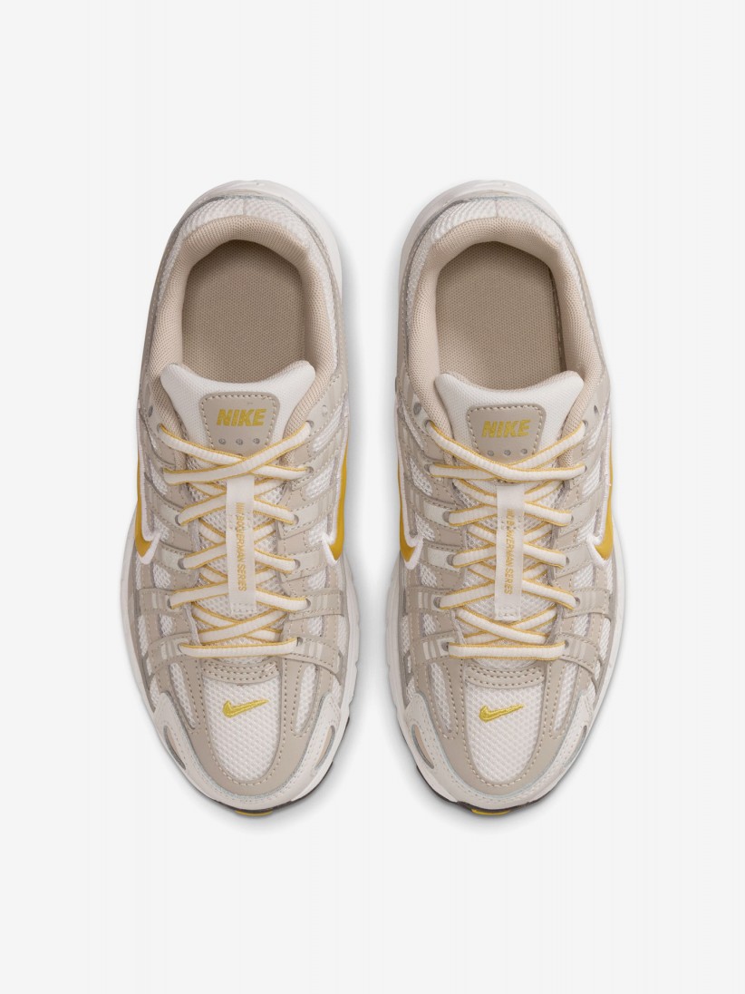 Nike P-6000 Beige, White and Yellow Junior Sneakers