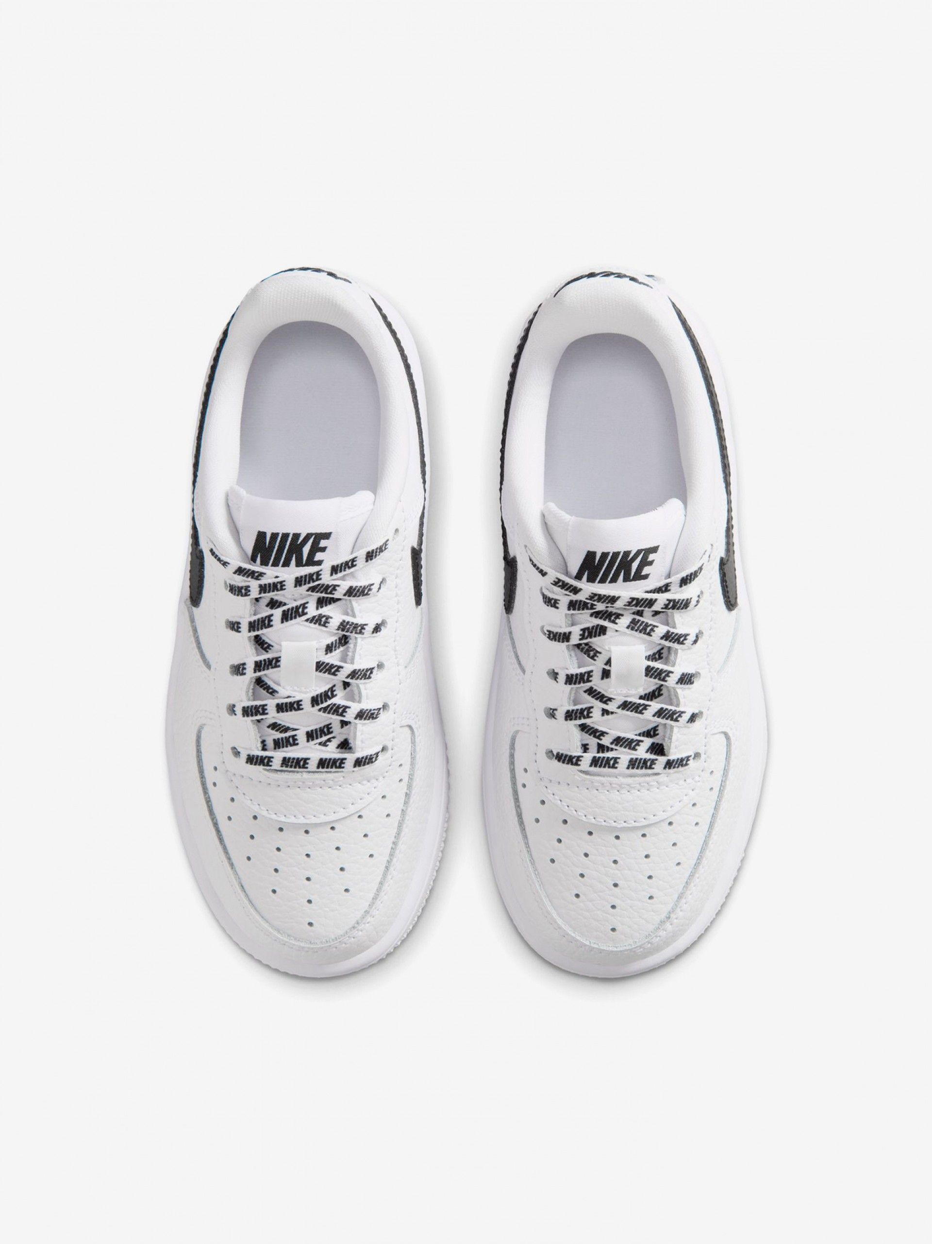 Nike Force 1 Low White and Black Sneakers For Children