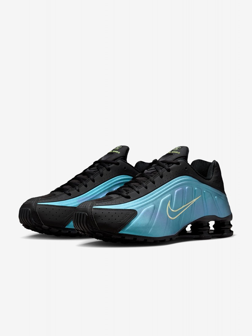 Sapatilhas Nike Shox R4 Azuis e Pretas Para Homem