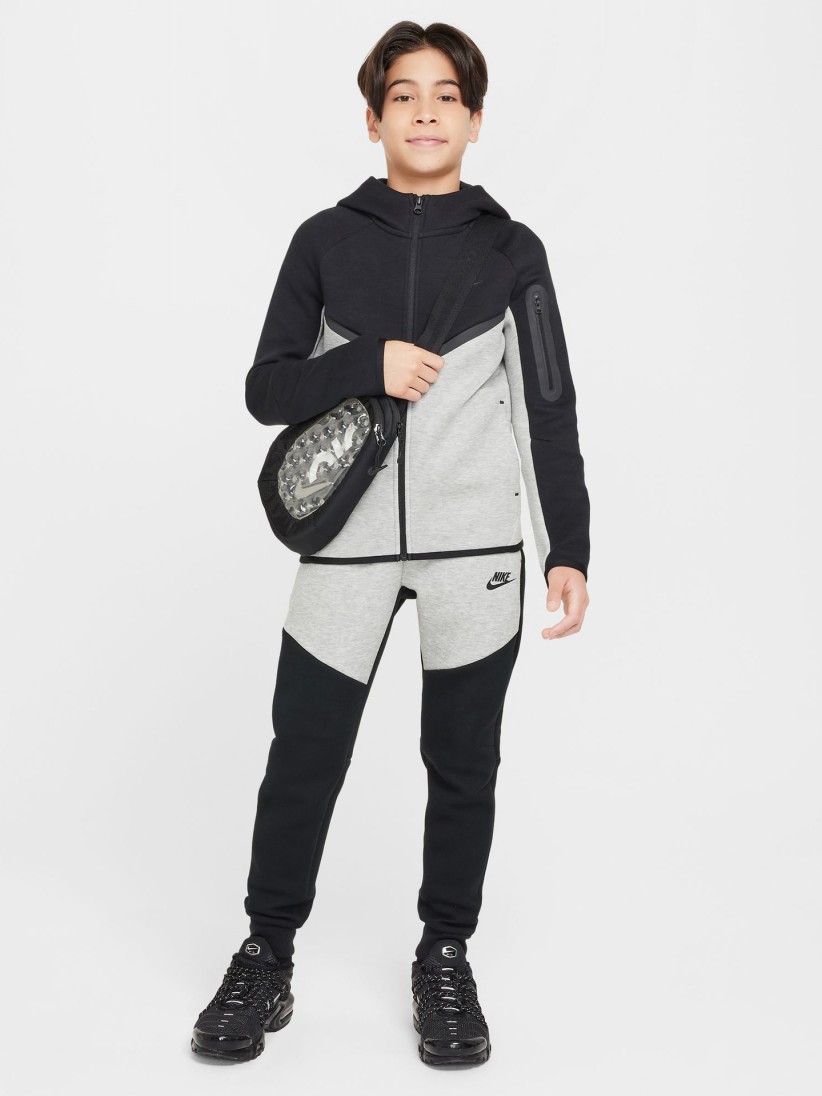 Chaqueta con Capucha Nike Sportswear Tech Fleece J�nior Gris y Negra