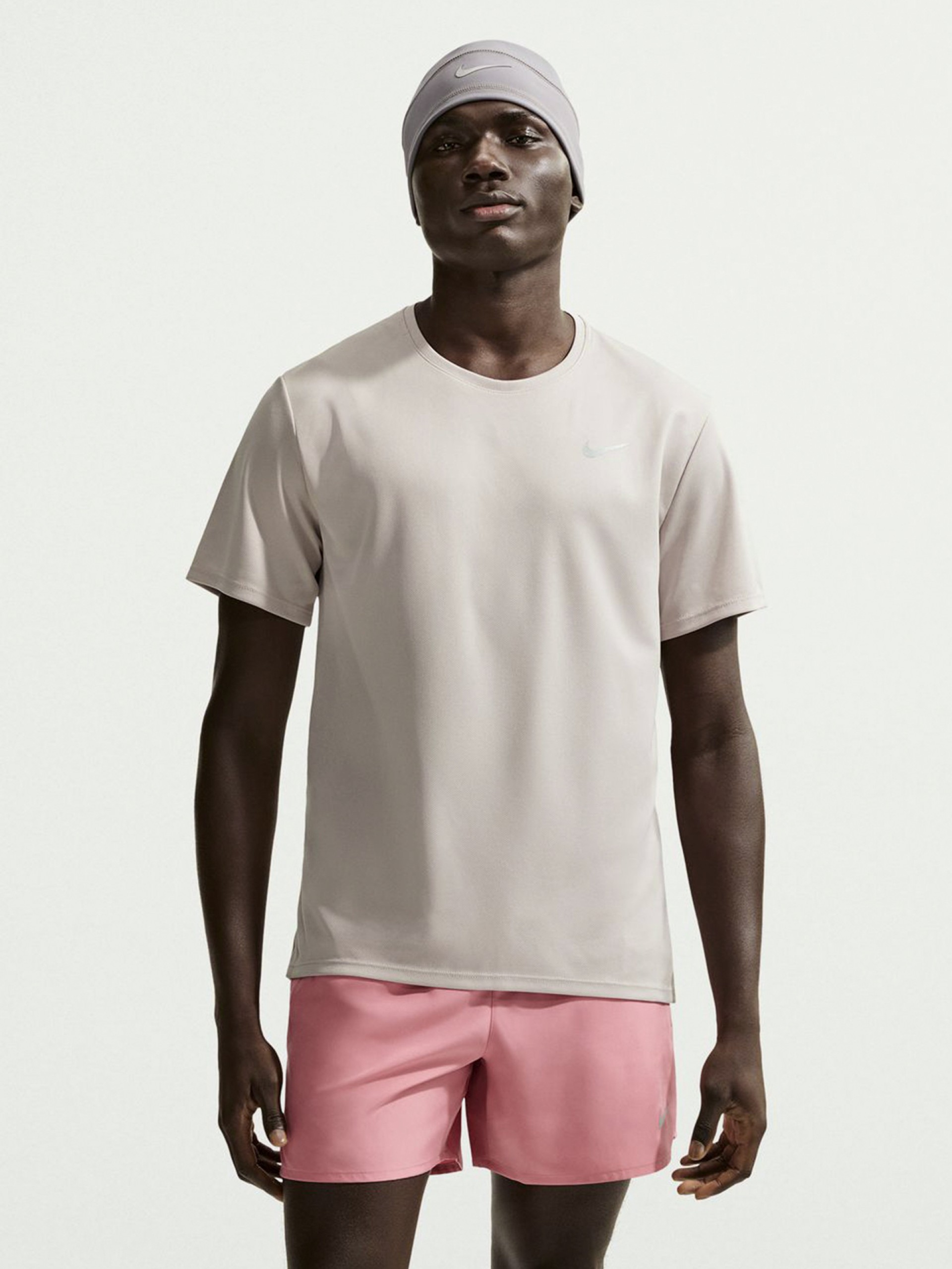 Nike Miler Dri-FIT UV Beige Running T-shirt For Men