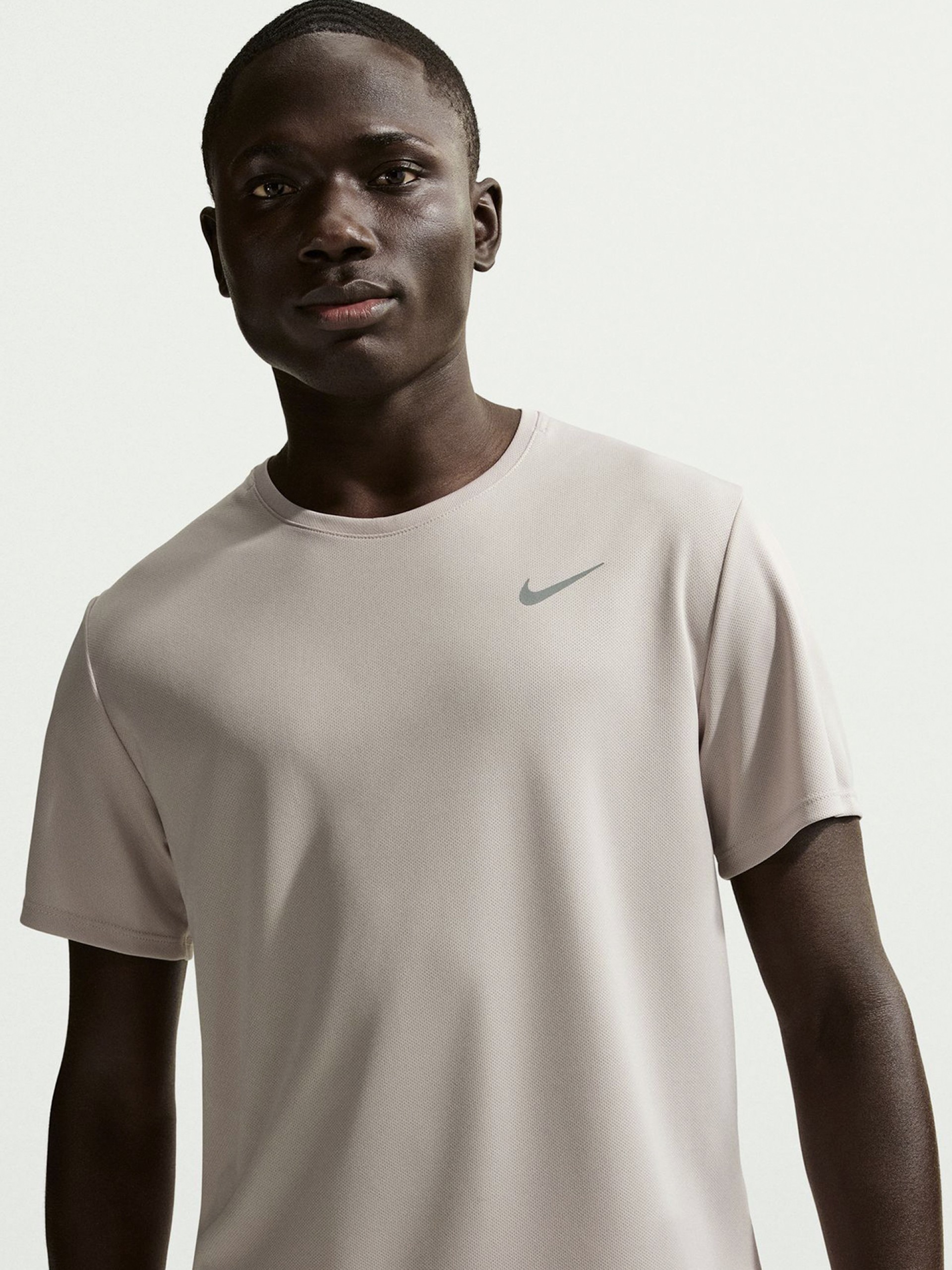 Nike Miler Dri-FIT UV Beige Running T-shirt For Men
