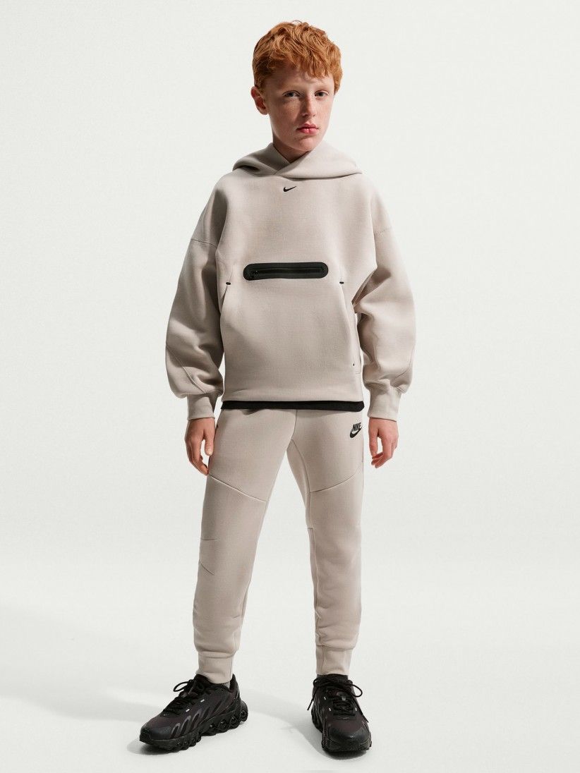 Sudadera con Capucha Nike Sportswear Tech Fleece J�nior Beige