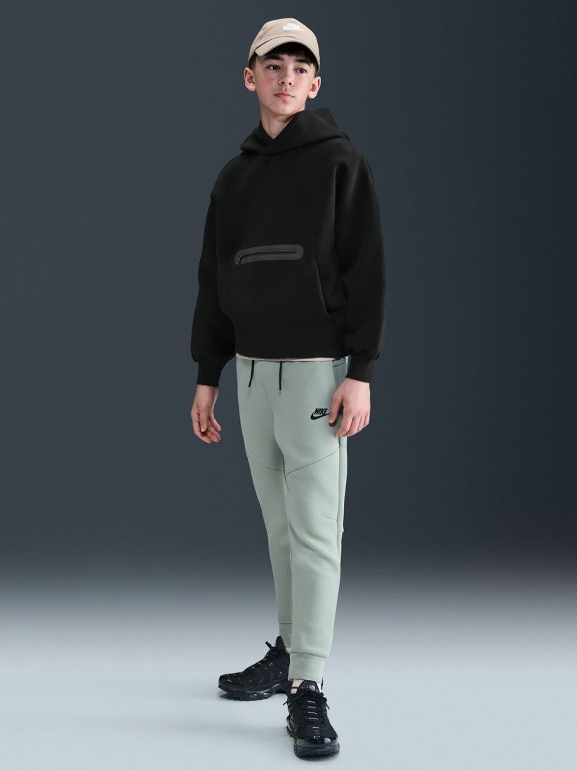 Camisola com Capuz Nike Sportswear Tech Fleece J�nior Preta