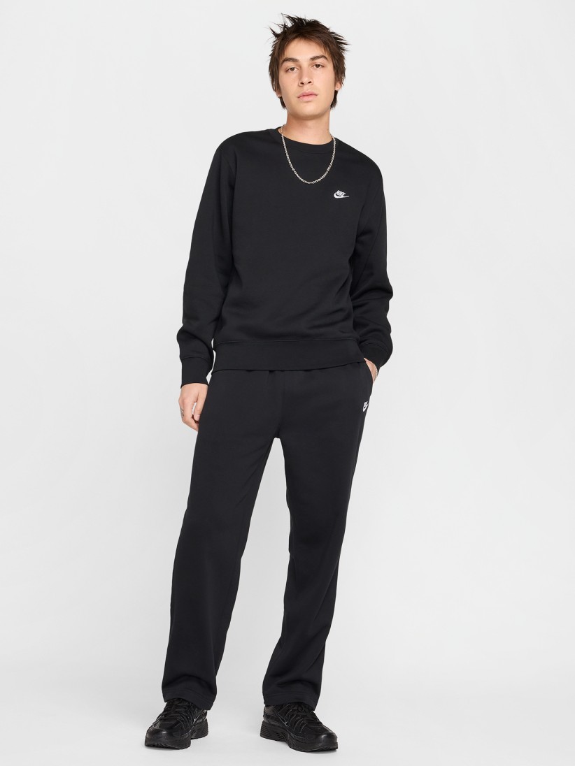 Sudadera Nike Club Negra Forro Polar Para Hombre