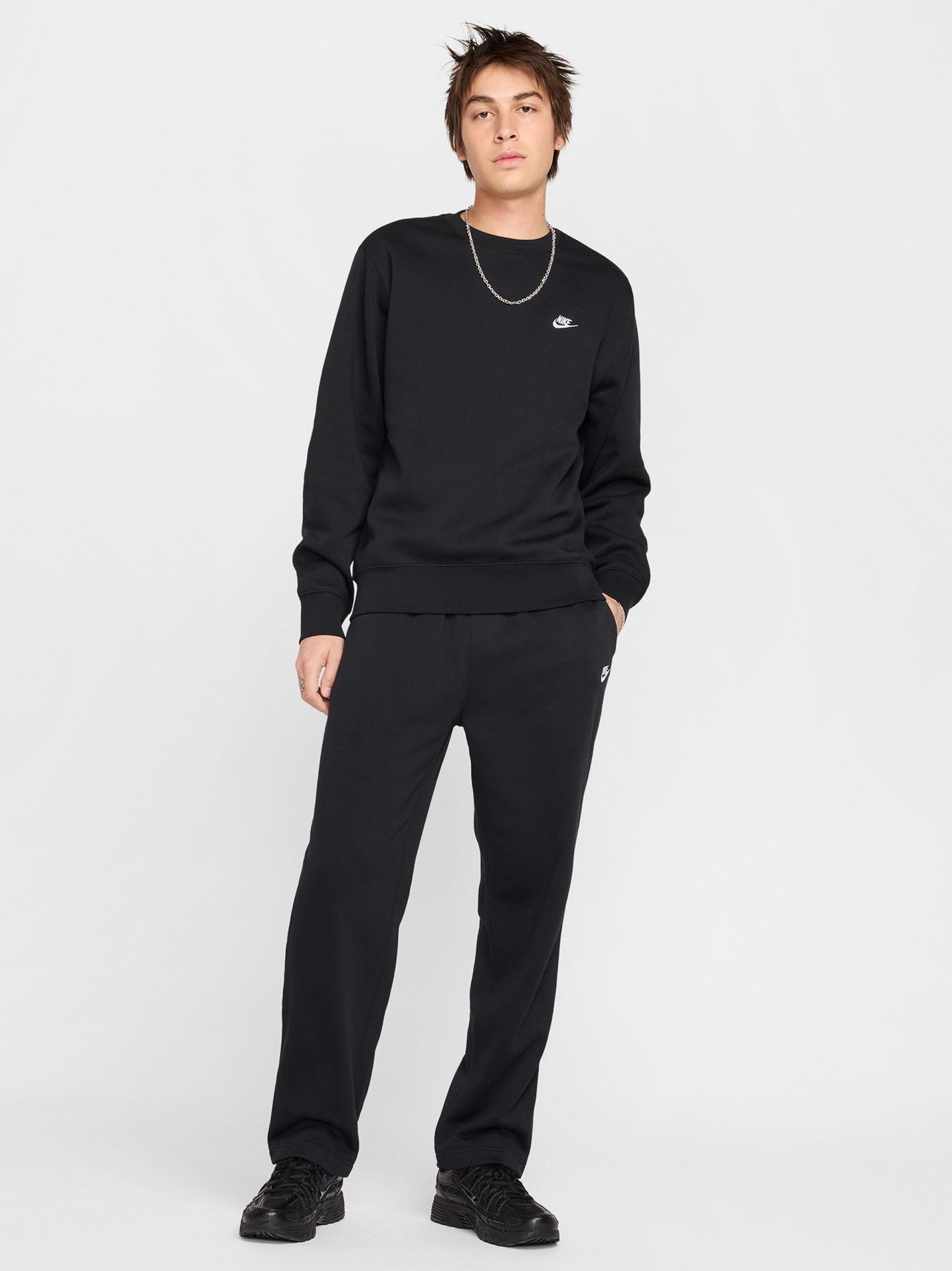 Nike Club Fleece Black Sweater For Men