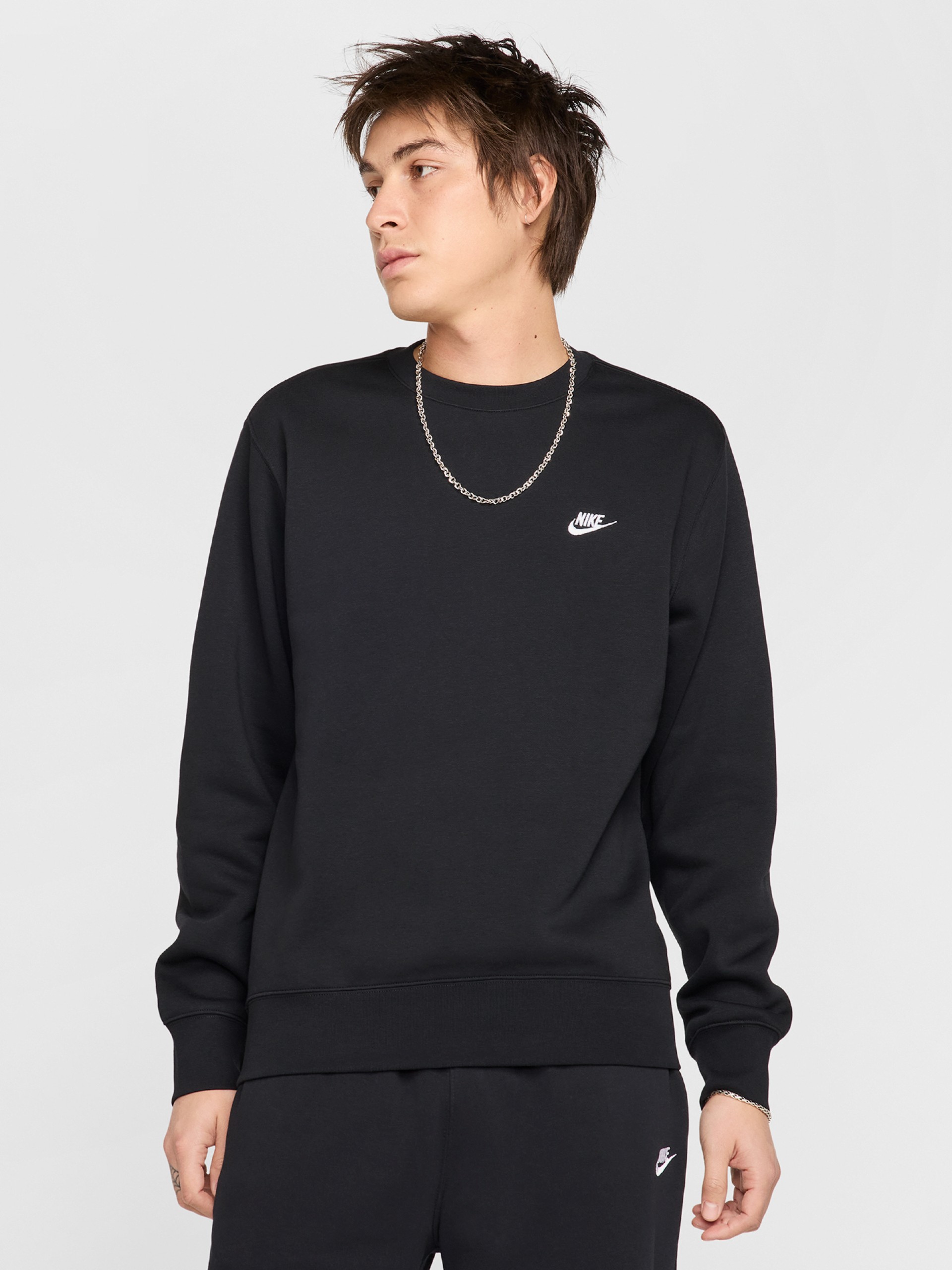 Nike Club Fleece Black Sweater For Men