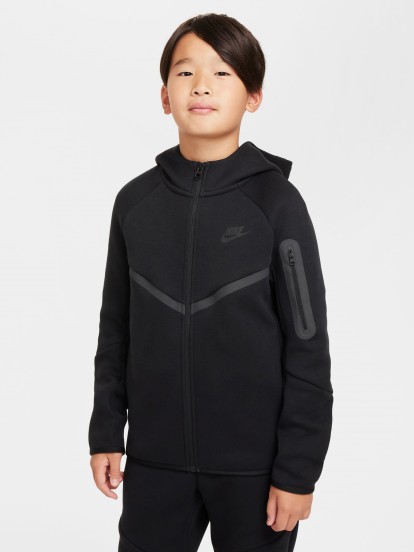 Chaqueta con Capucha Nike Sportswear Tech Fleece J�nior Negra