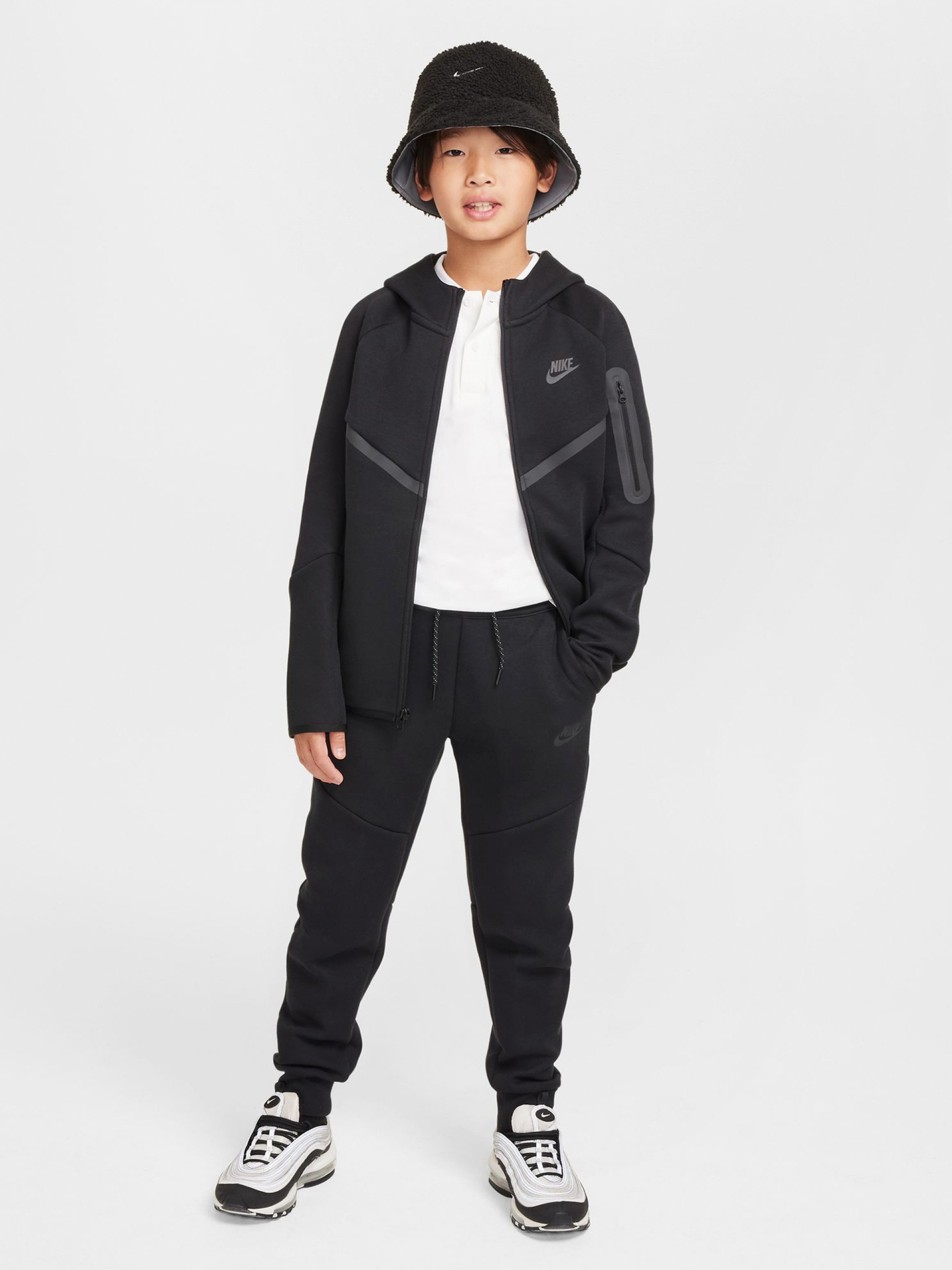 Chaqueta con Capucha Nike Sportswear Tech Fleece Júnior Negra